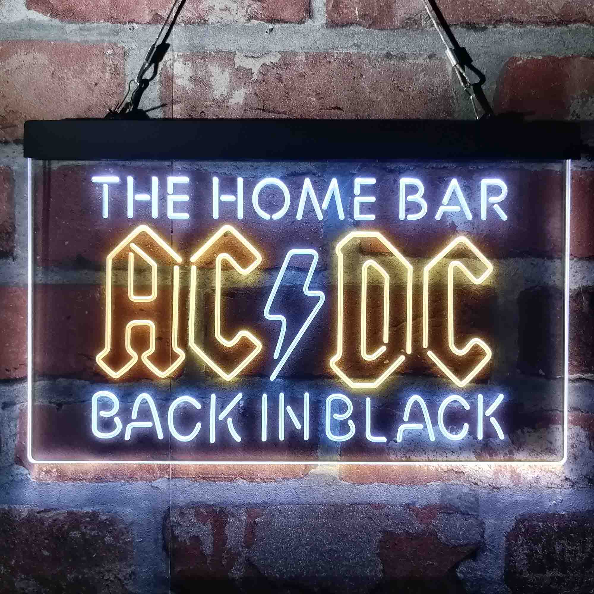 Custom Name ACDC Back in Black Home Bar Neon LED Sign