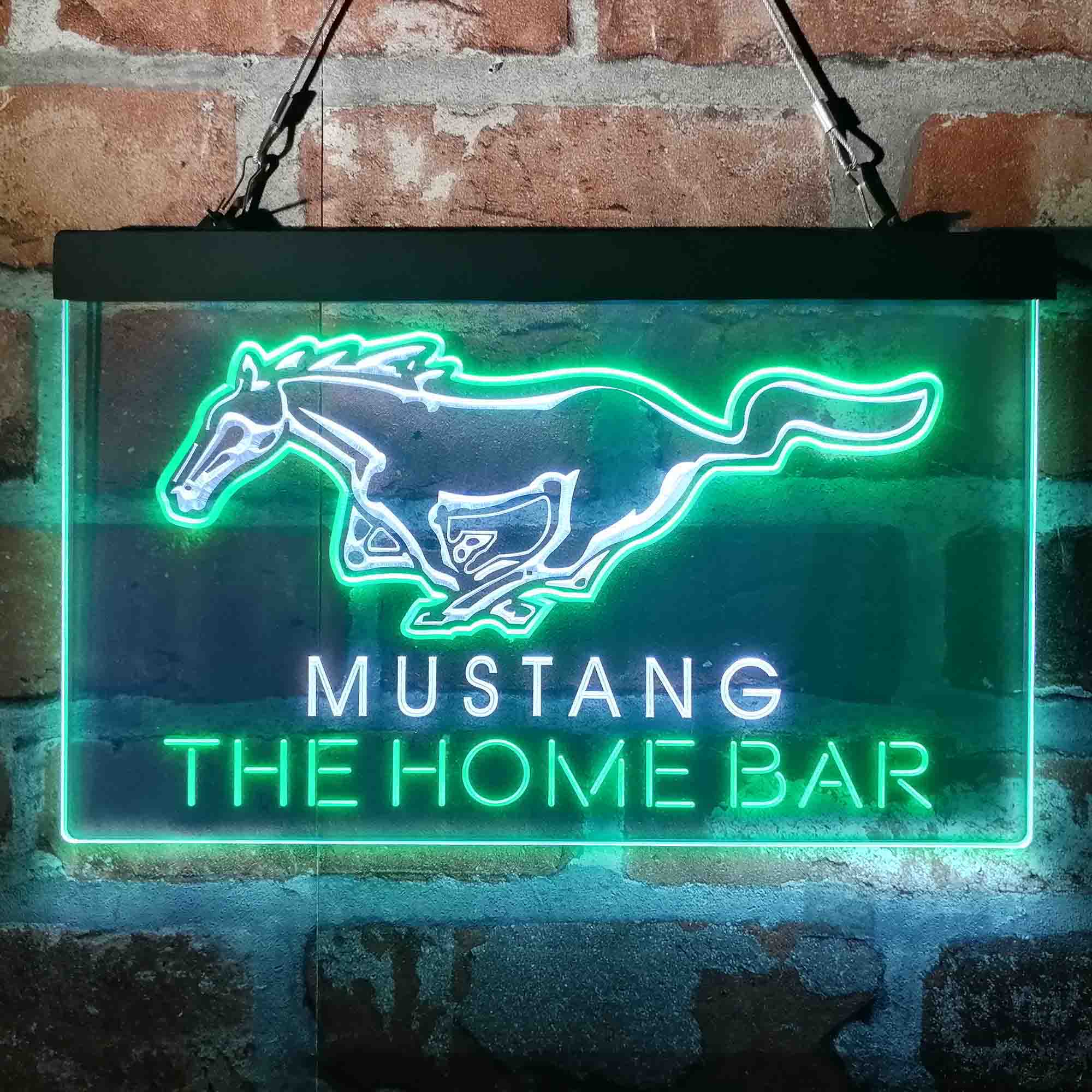 Custom Name Mustang Ford Horse Home Bar Neon LED Sign