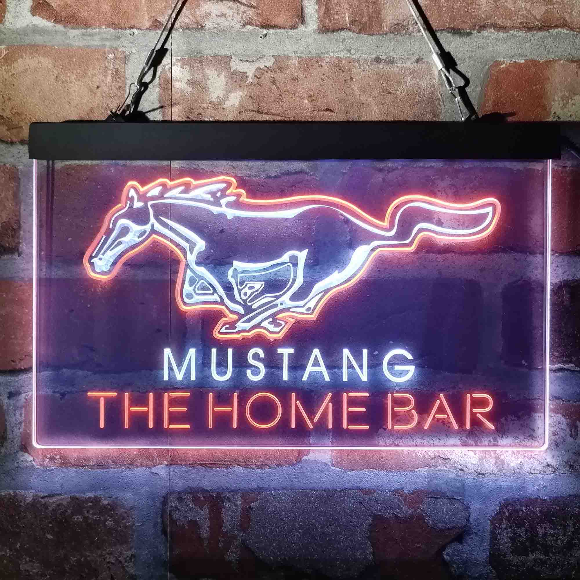 Custom Name Mustang Ford Horse Home Bar Neon LED Sign