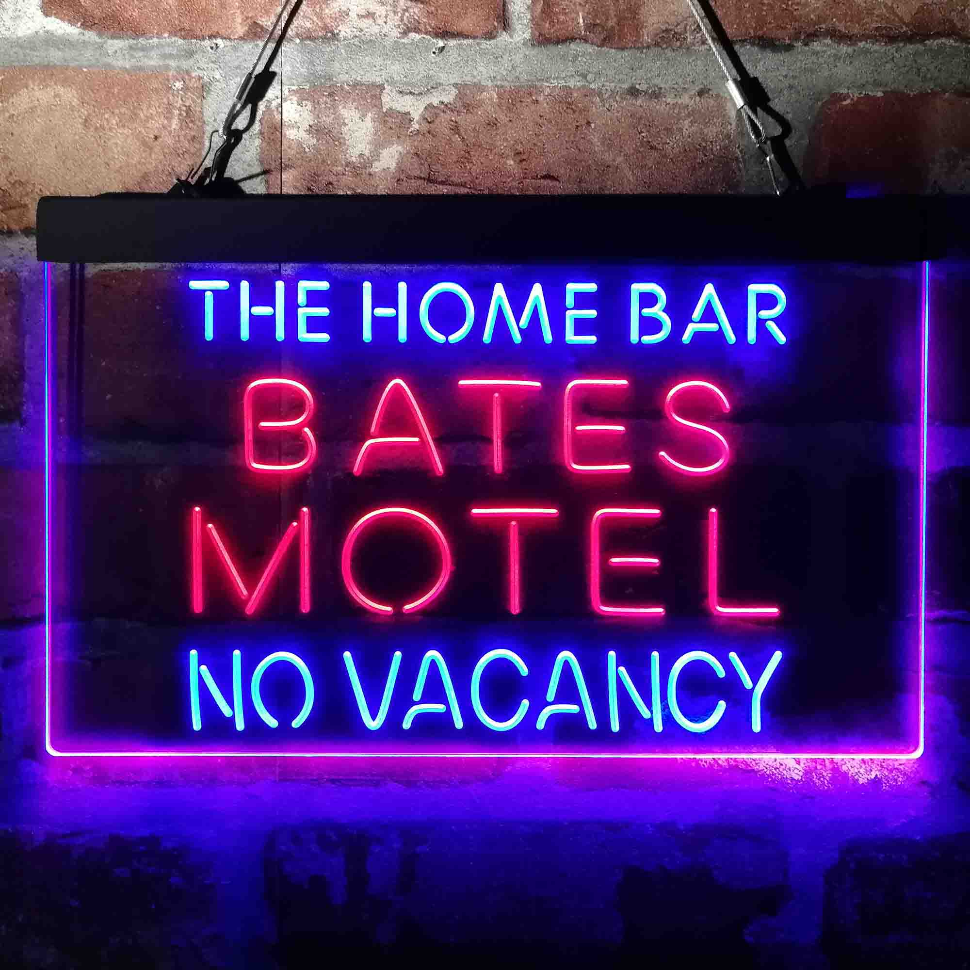 Custom Name Bates Motel No Vacancy Halloween Home Bar Neon LED Sign