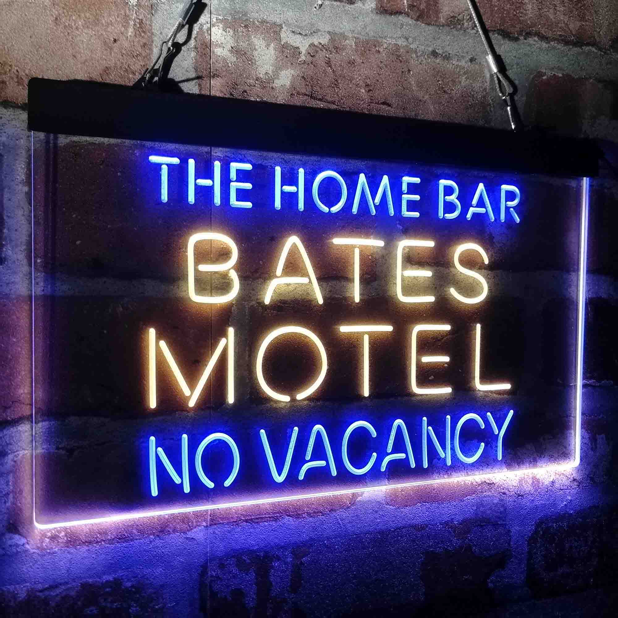 Custom Name Bates Motel No Vacancy Halloween Home Bar Neon LED Sign