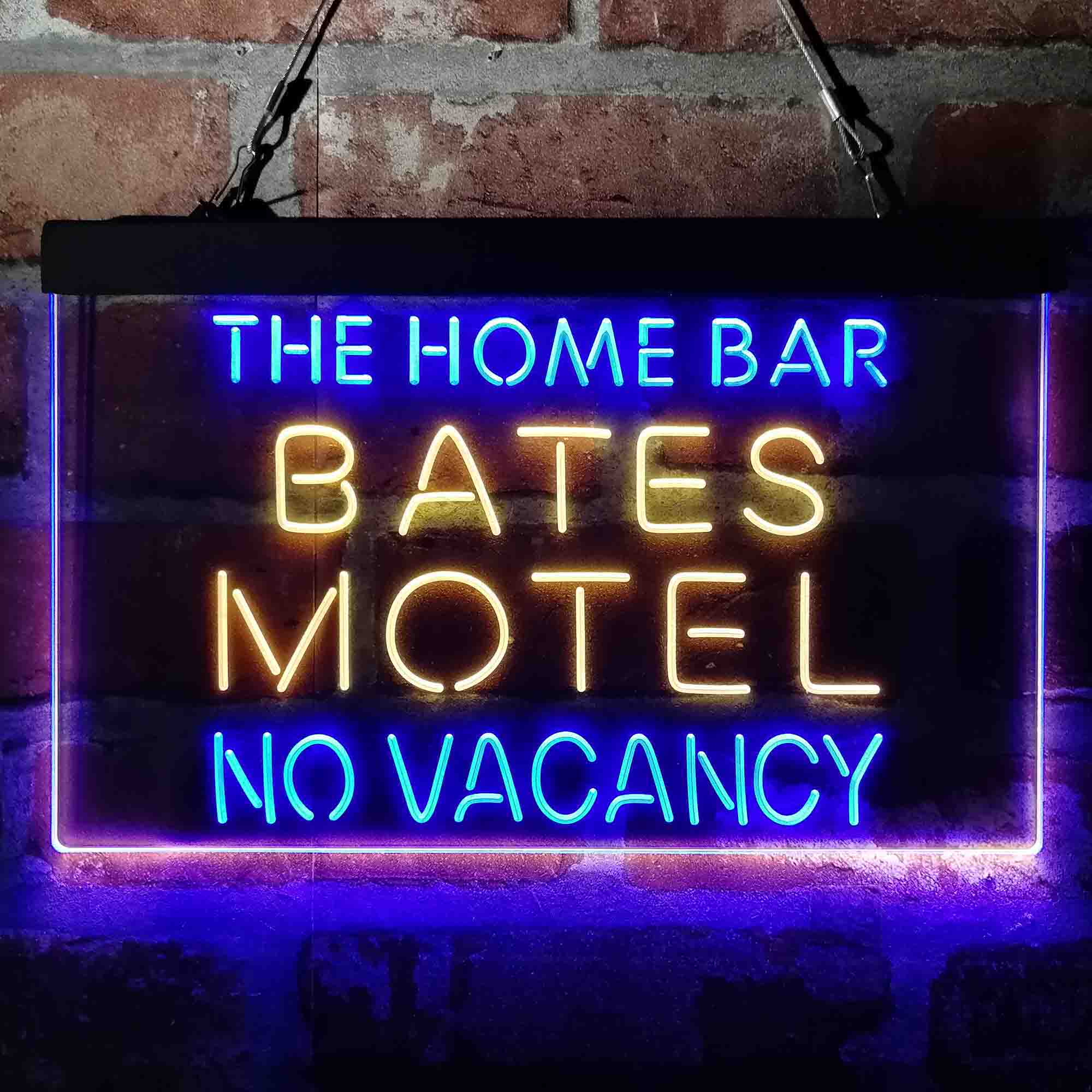 Custom Name Bates Motel No Vacancy Halloween Home Bar Neon LED Sign