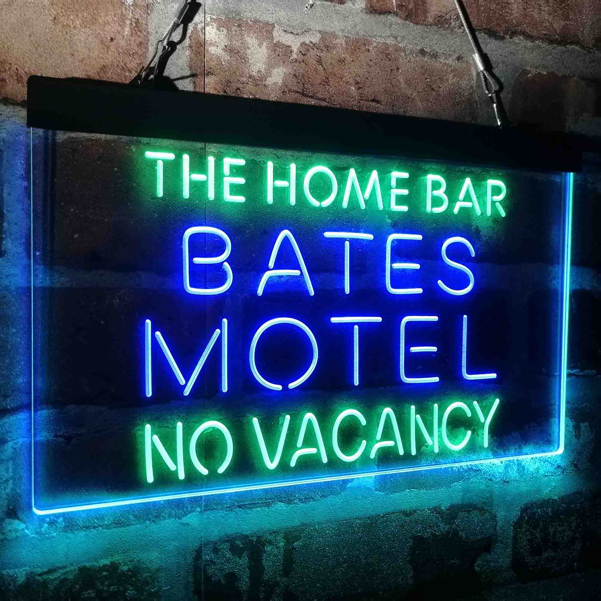 Custom Name Bates Motel No Vacancy Halloween Home Bar Neon LED Sign