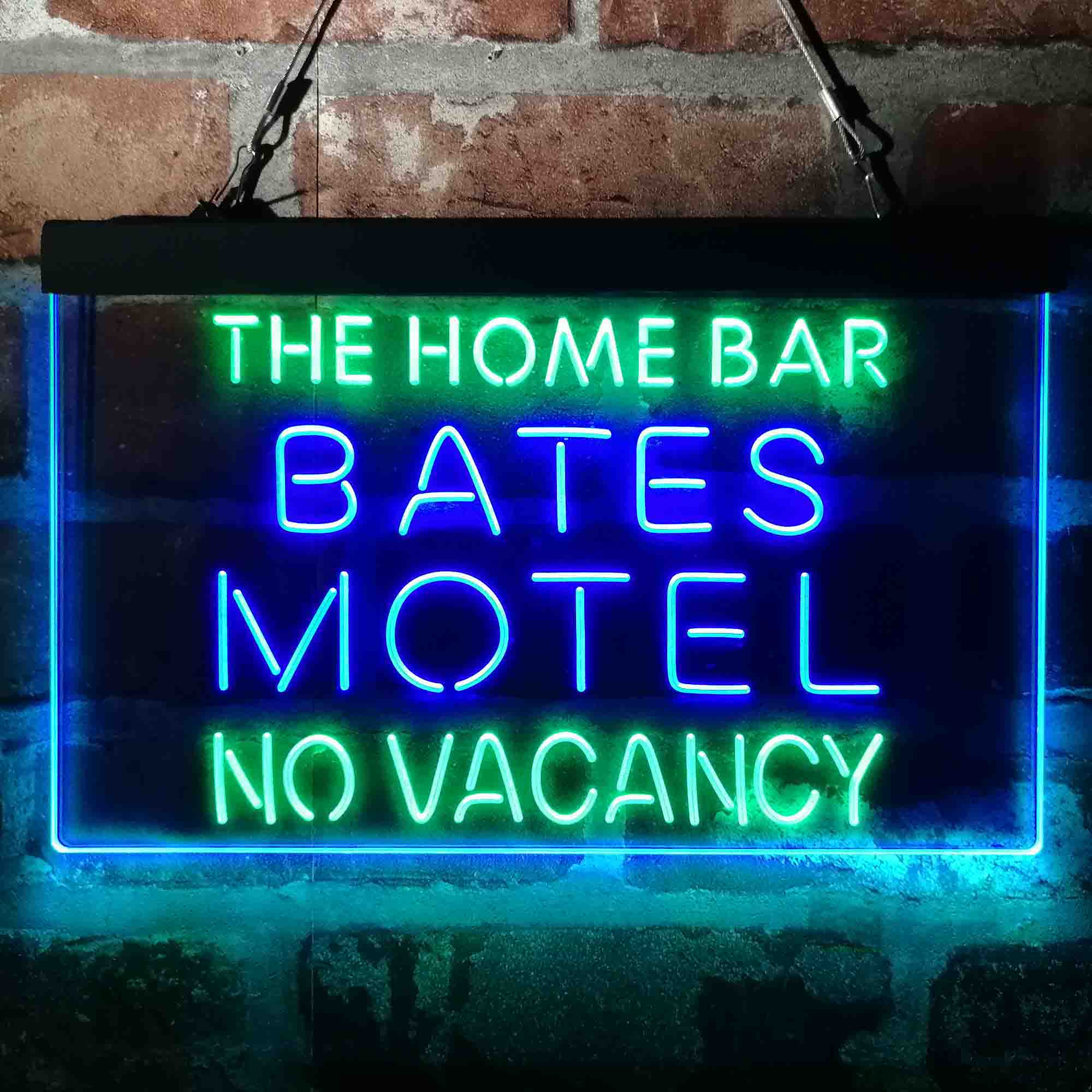 Custom Name Bates Motel No Vacancy Halloween Home Bar Neon LED Sign