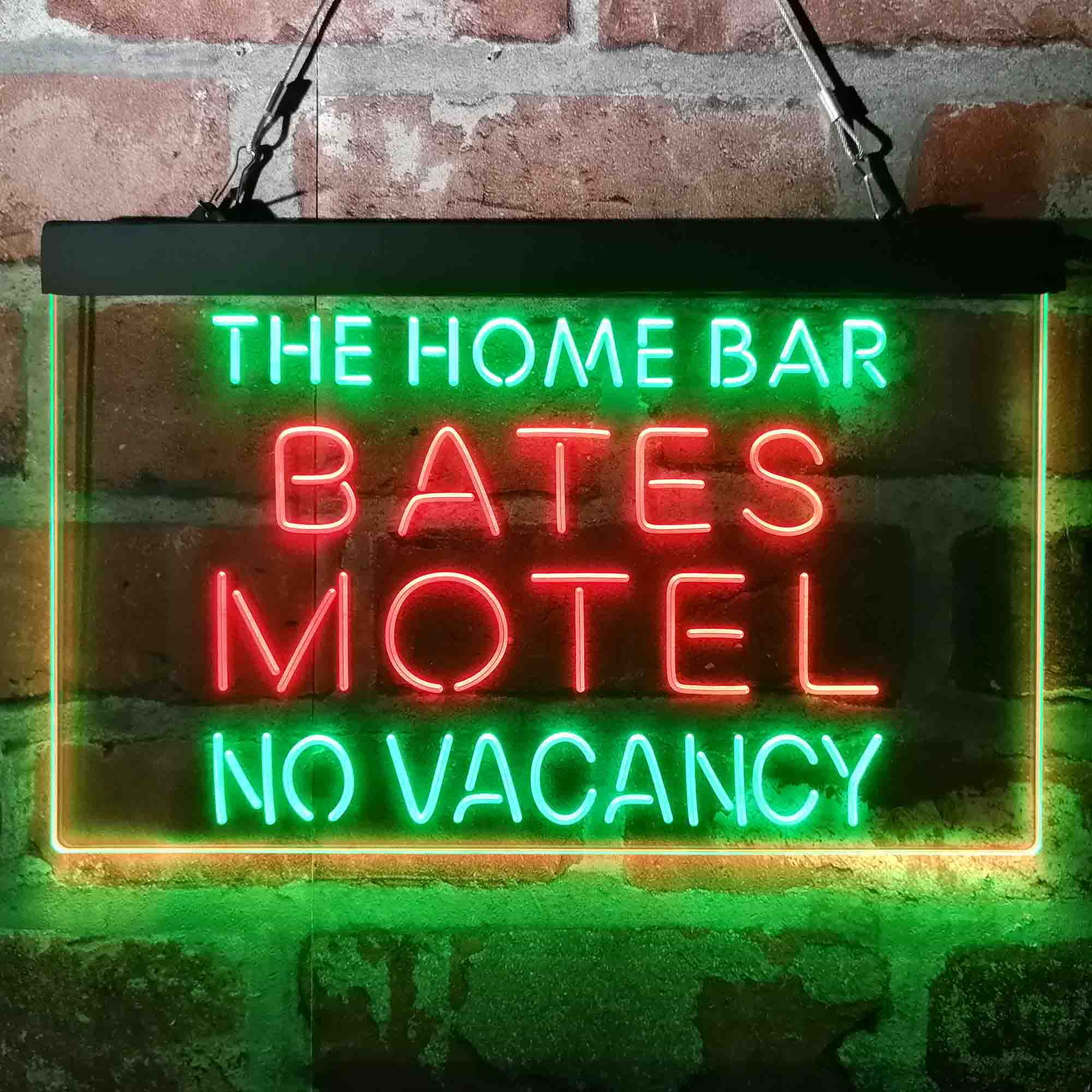 Custom Name Bates Motel No Vacancy Halloween Home Bar Neon LED Sign