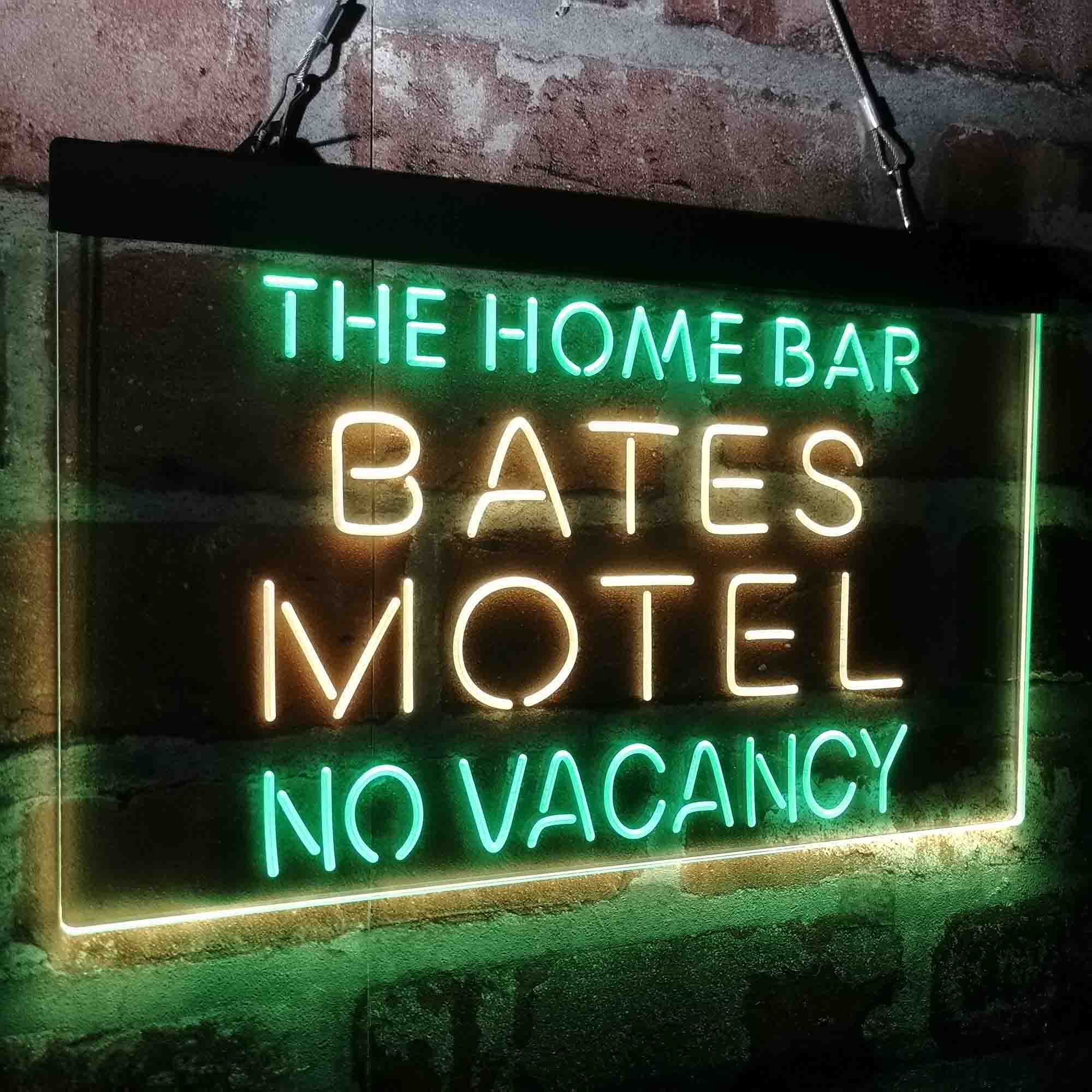 Custom Name Bates Motel No Vacancy Halloween Home Bar Neon LED Sign