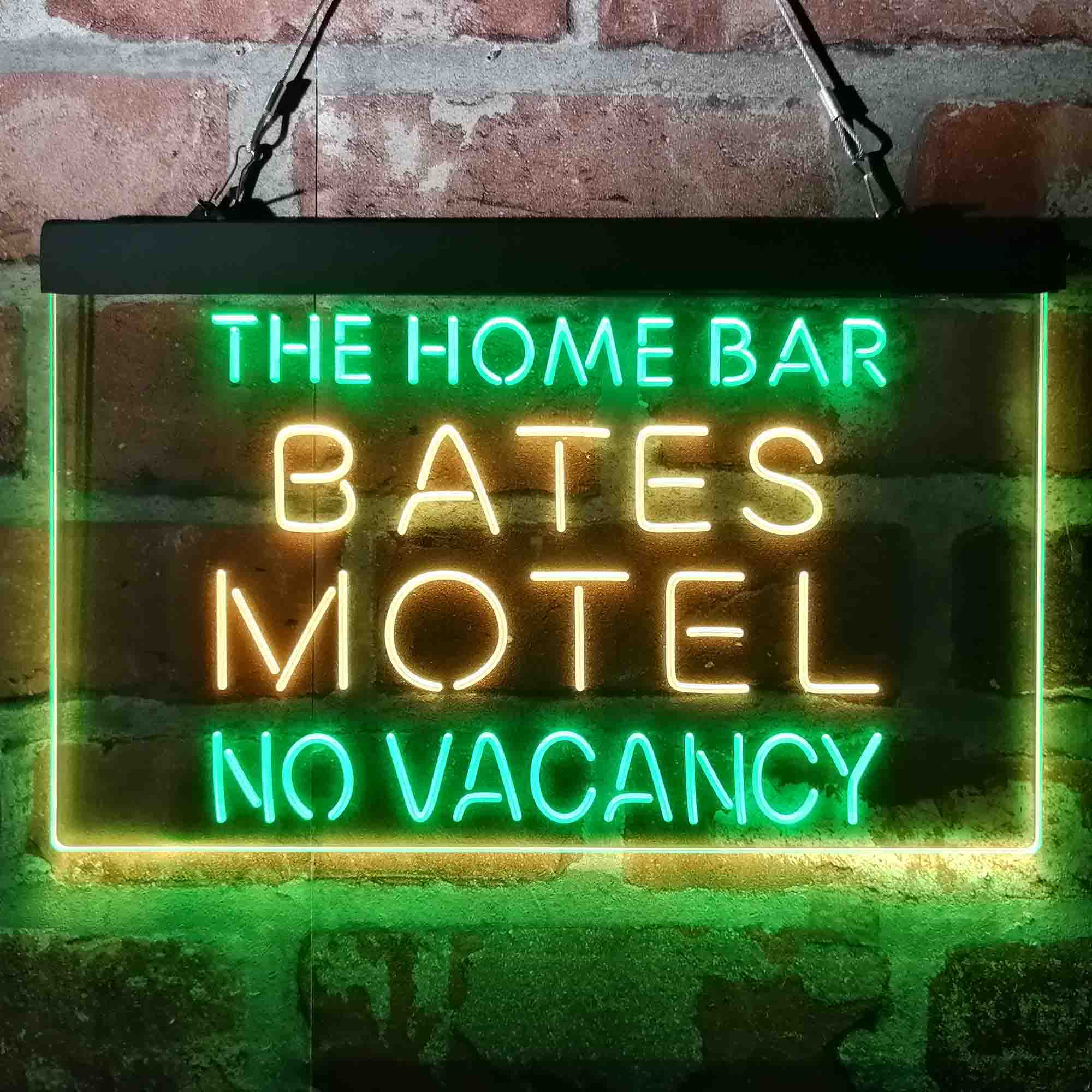 Custom Name Bates Motel No Vacancy Halloween Home Bar Neon LED Sign