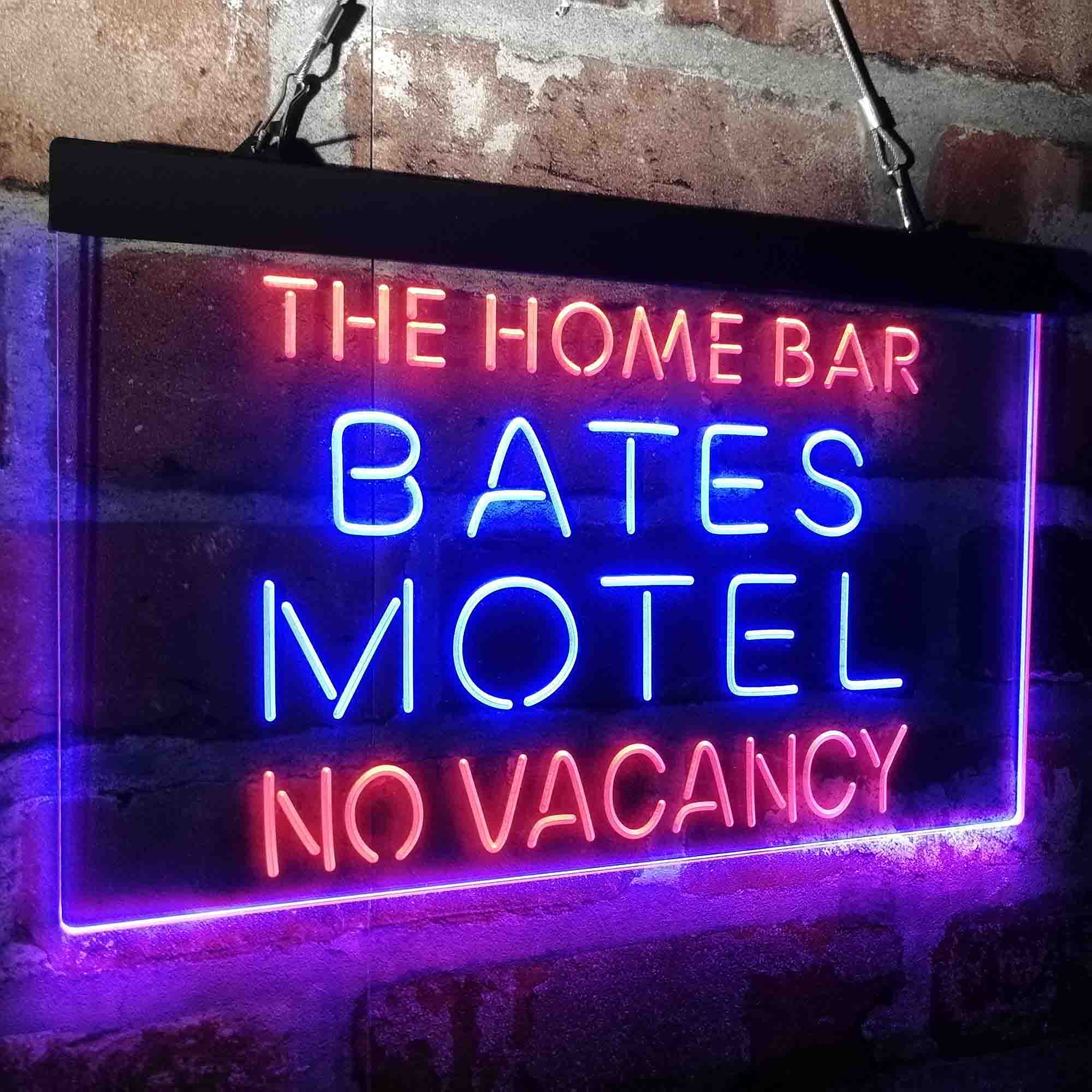 Custom Name Bates Motel No Vacancy Halloween Home Bar Neon LED Sign