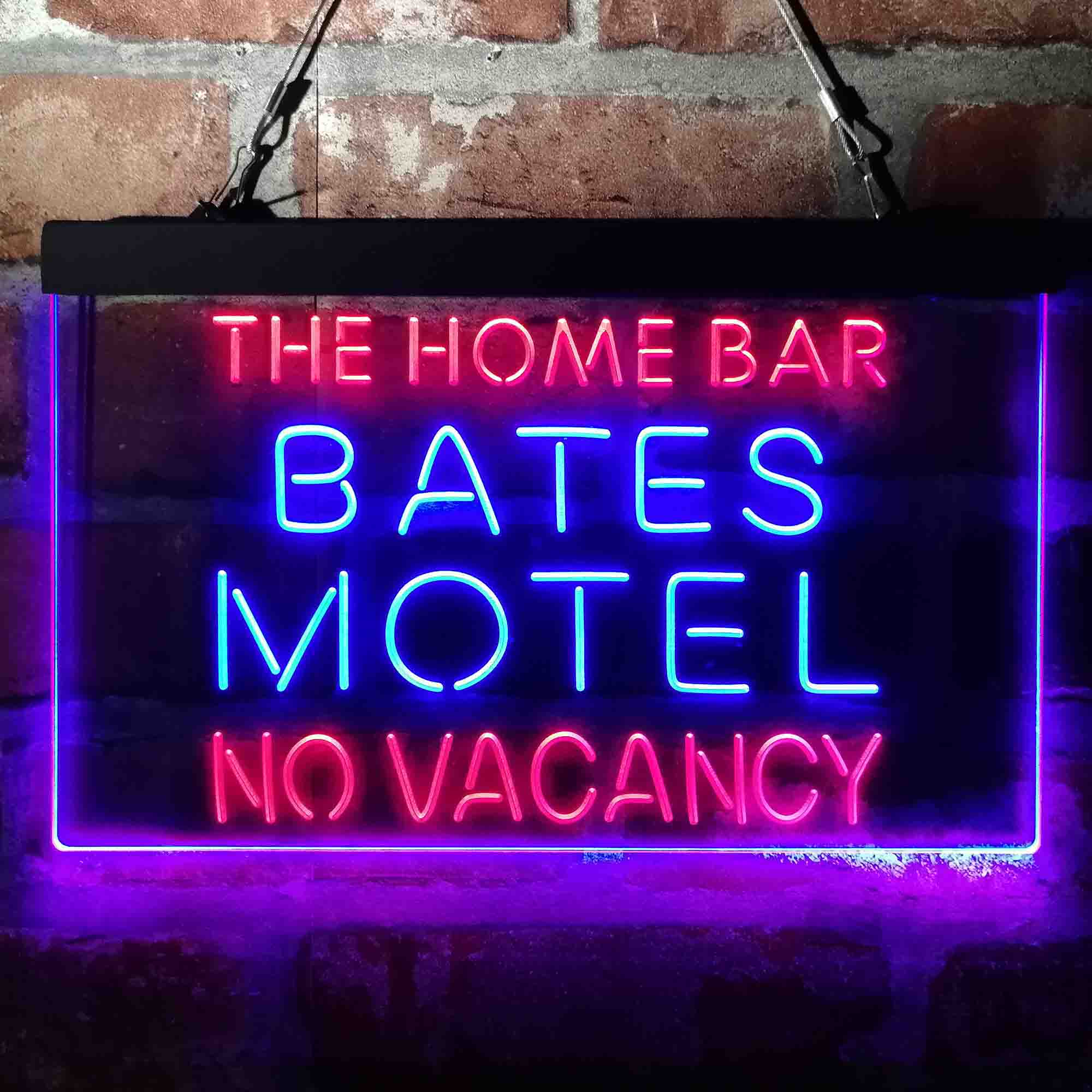 Custom Name Bates Motel No Vacancy Halloween Home Bar Neon LED Sign