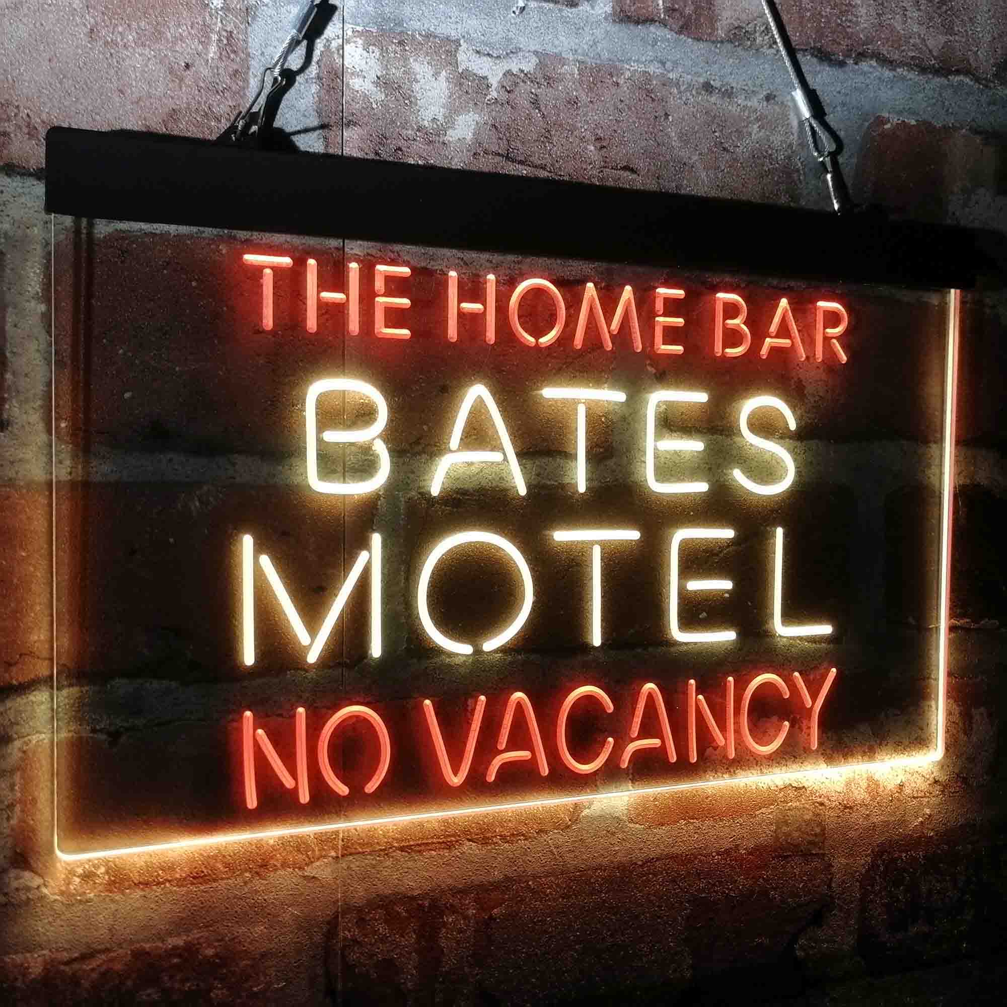 Custom Name Bates Motel No Vacancy Halloween Home Bar Neon LED Sign