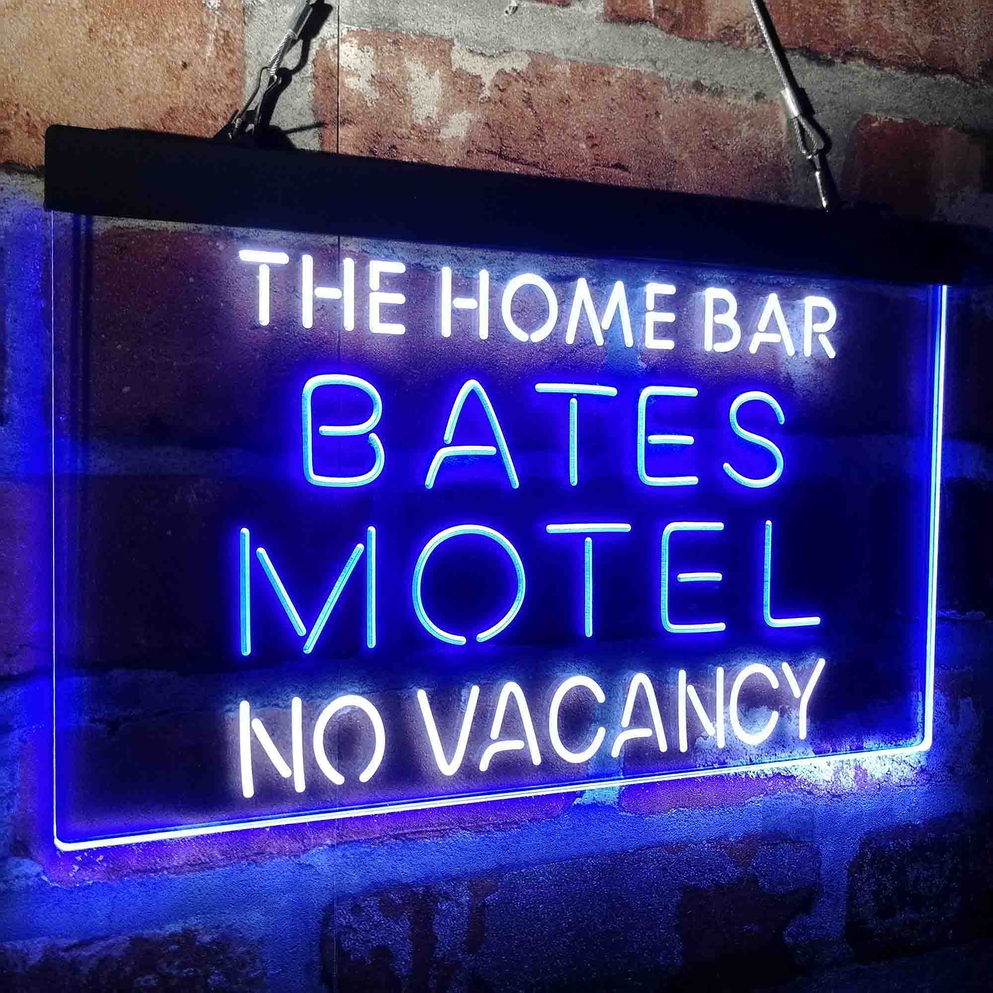 Custom Name Bates Motel No Vacancy Halloween Home Bar Neon LED Sign