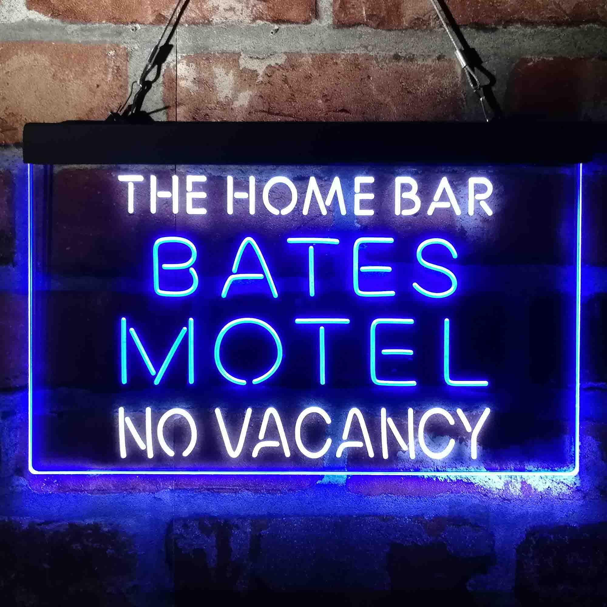 Custom Name Bates Motel No Vacancy Halloween Home Bar Neon LED Sign