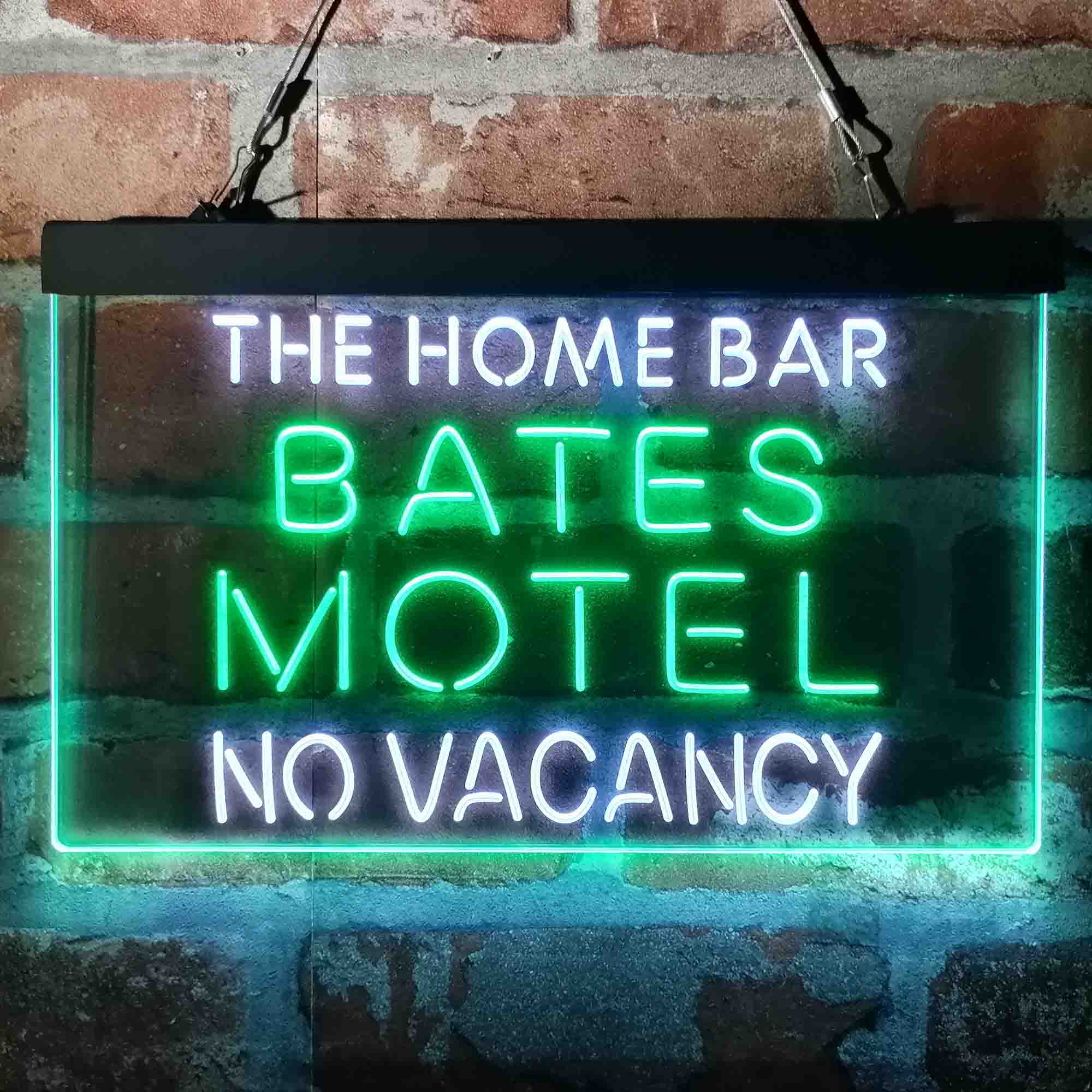 Custom Name Bates Motel No Vacancy Halloween Home Bar Neon LED Sign