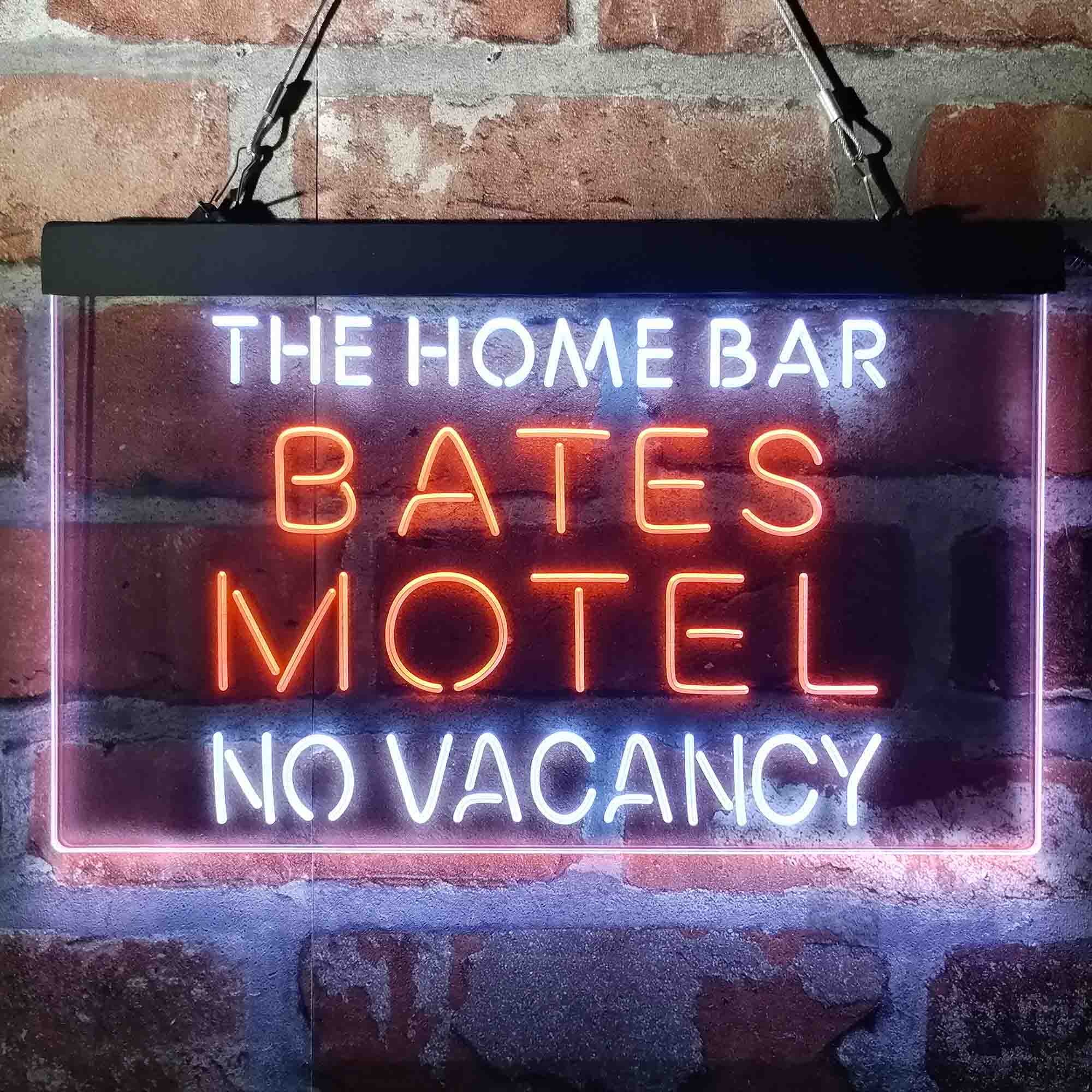 Custom Name Bates Motel No Vacancy Halloween Home Bar Neon LED Sign