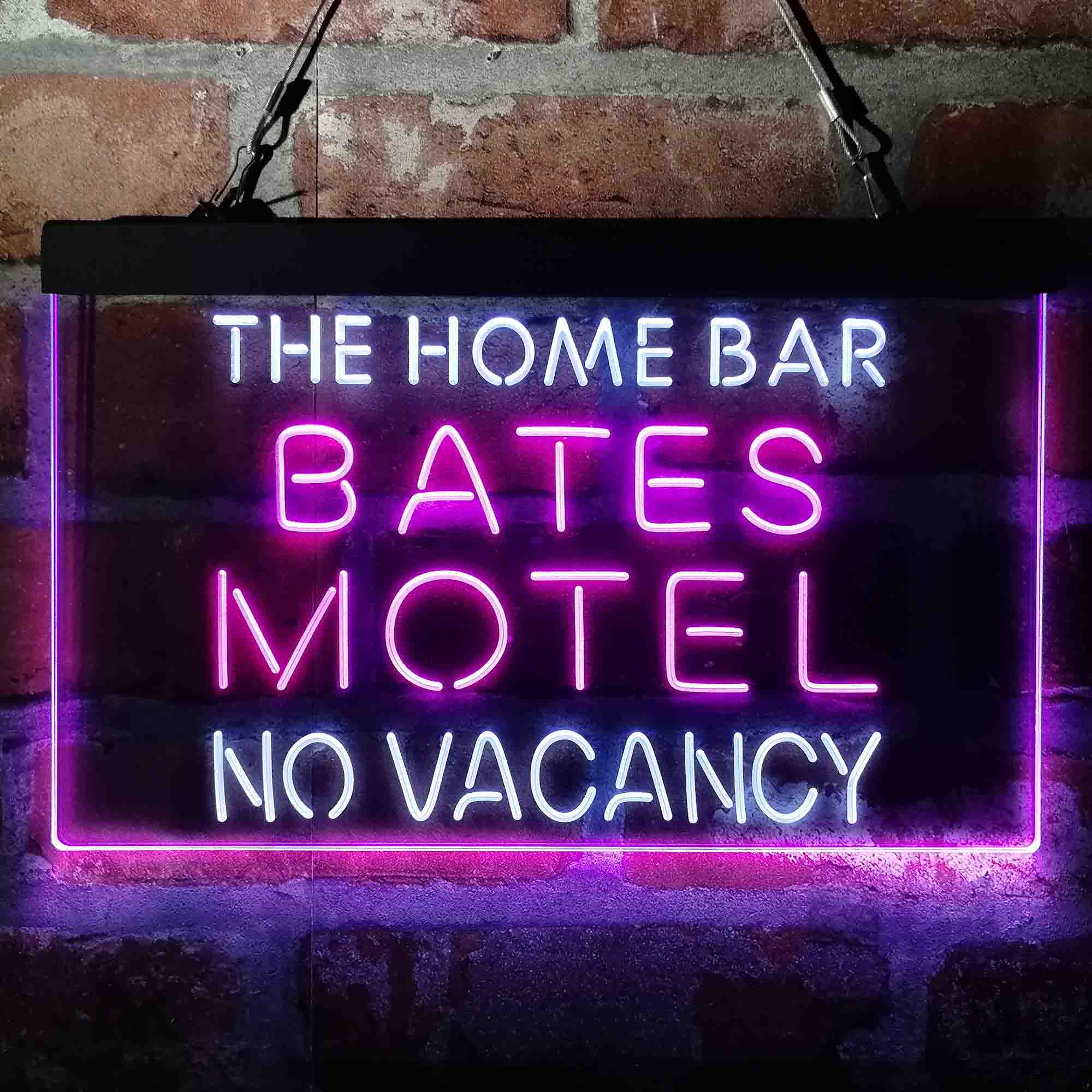 Custom Name Bates Motel No Vacancy Halloween Home Bar Neon LED Sign