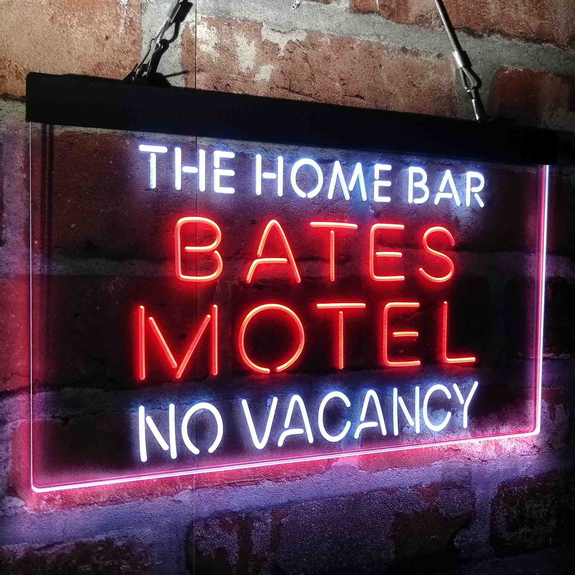 Custom Name Bates Motel No Vacancy Halloween Home Bar Neon LED Sign