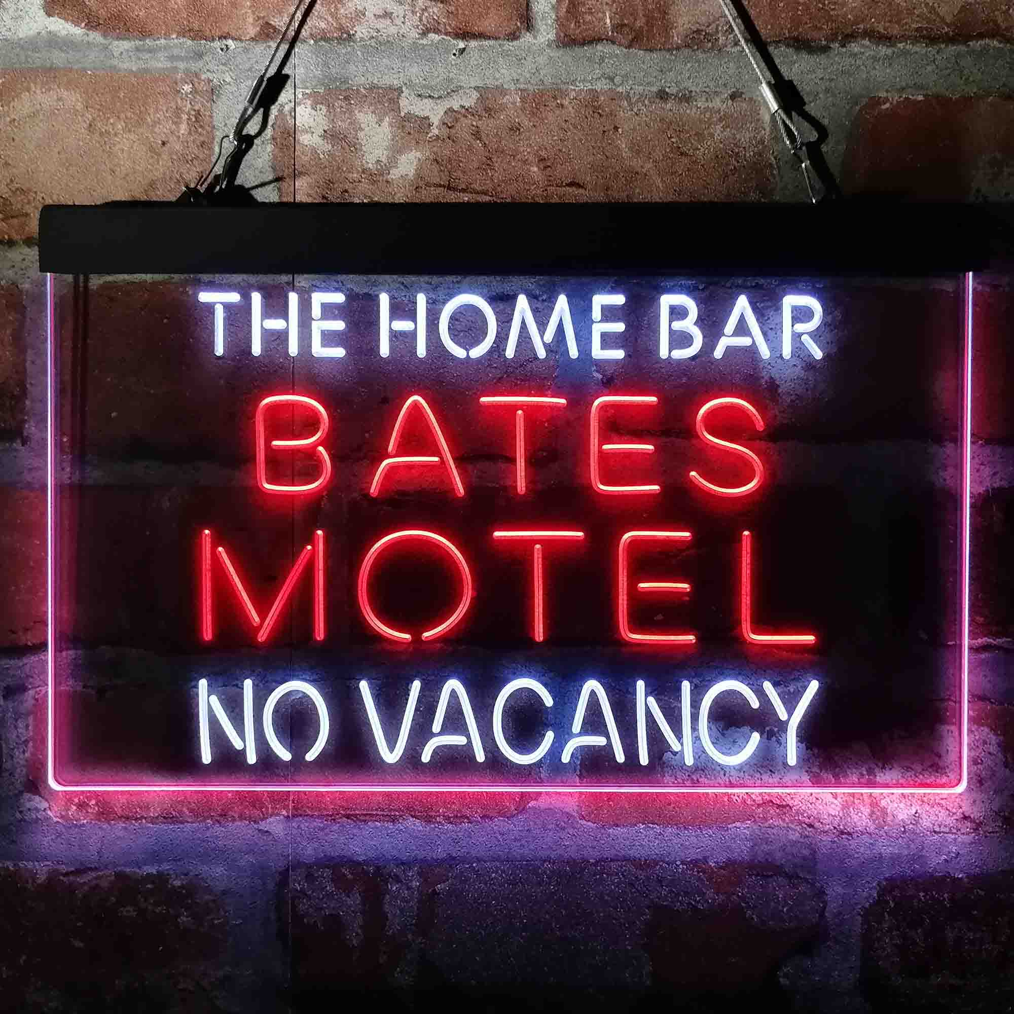 Custom Name Bates Motel No Vacancy Halloween Home Bar Neon LED Sign