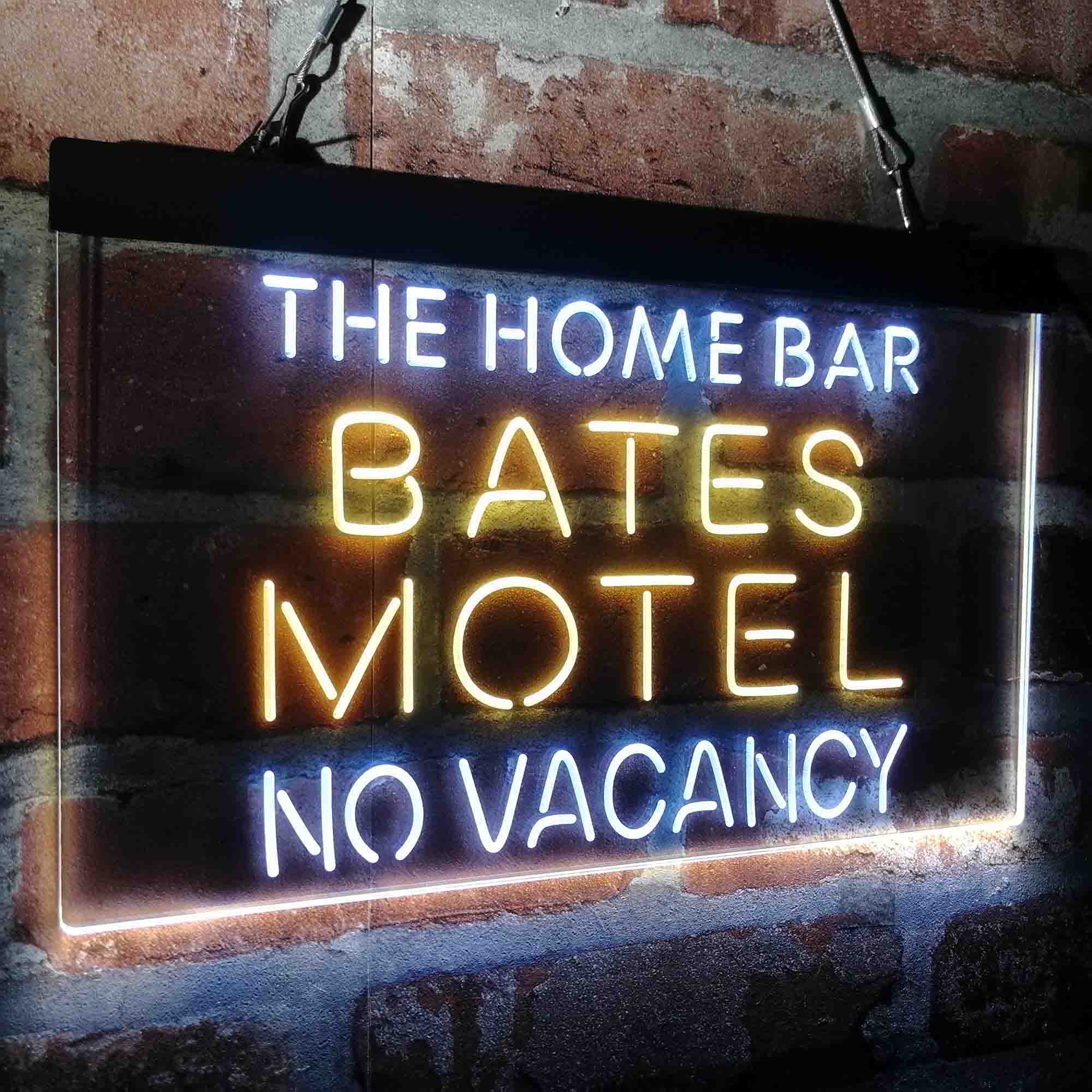 Custom Name Bates Motel No Vacancy Halloween Home Bar Neon LED Sign