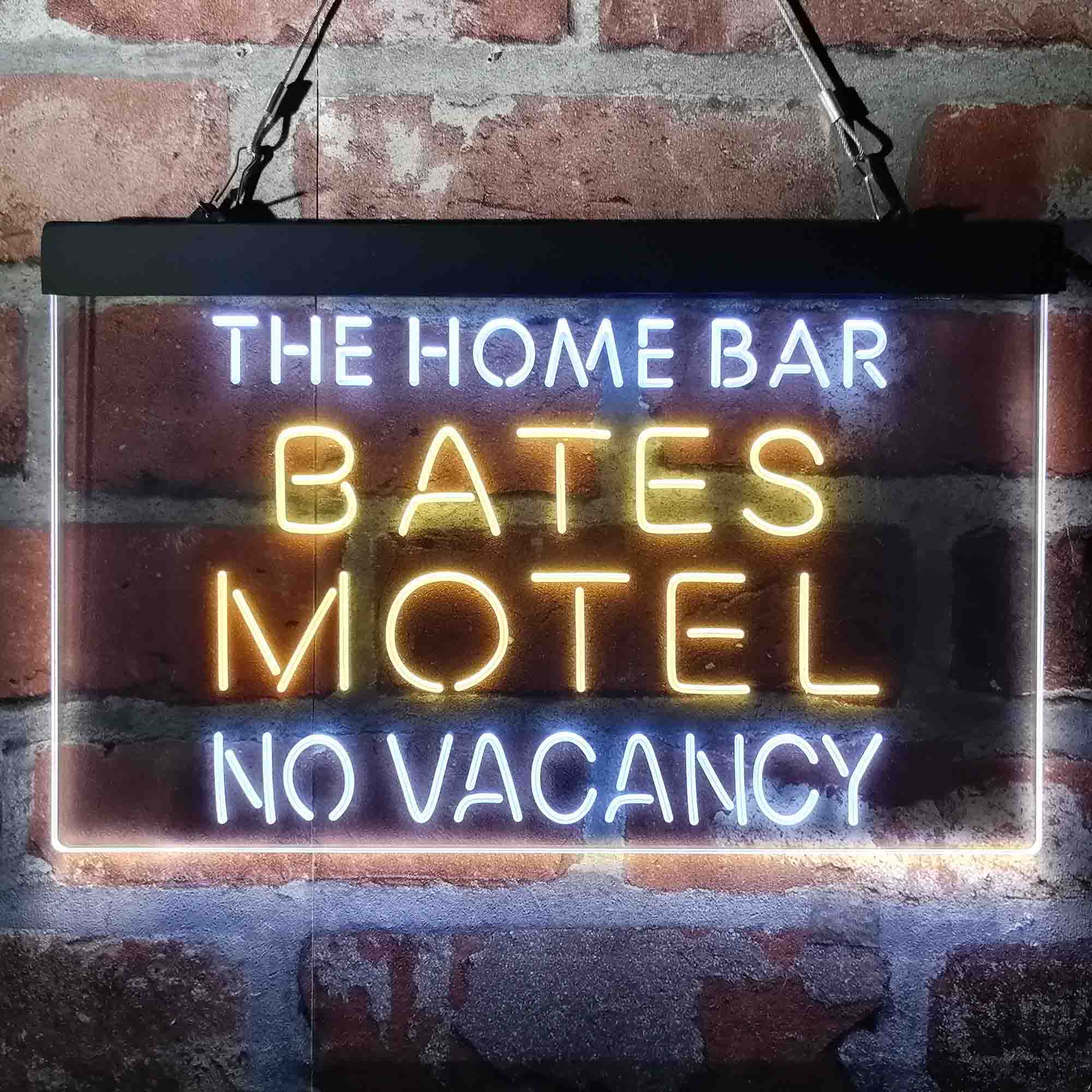 Custom Name Bates Motel No Vacancy Halloween Home Bar Neon LED Sign