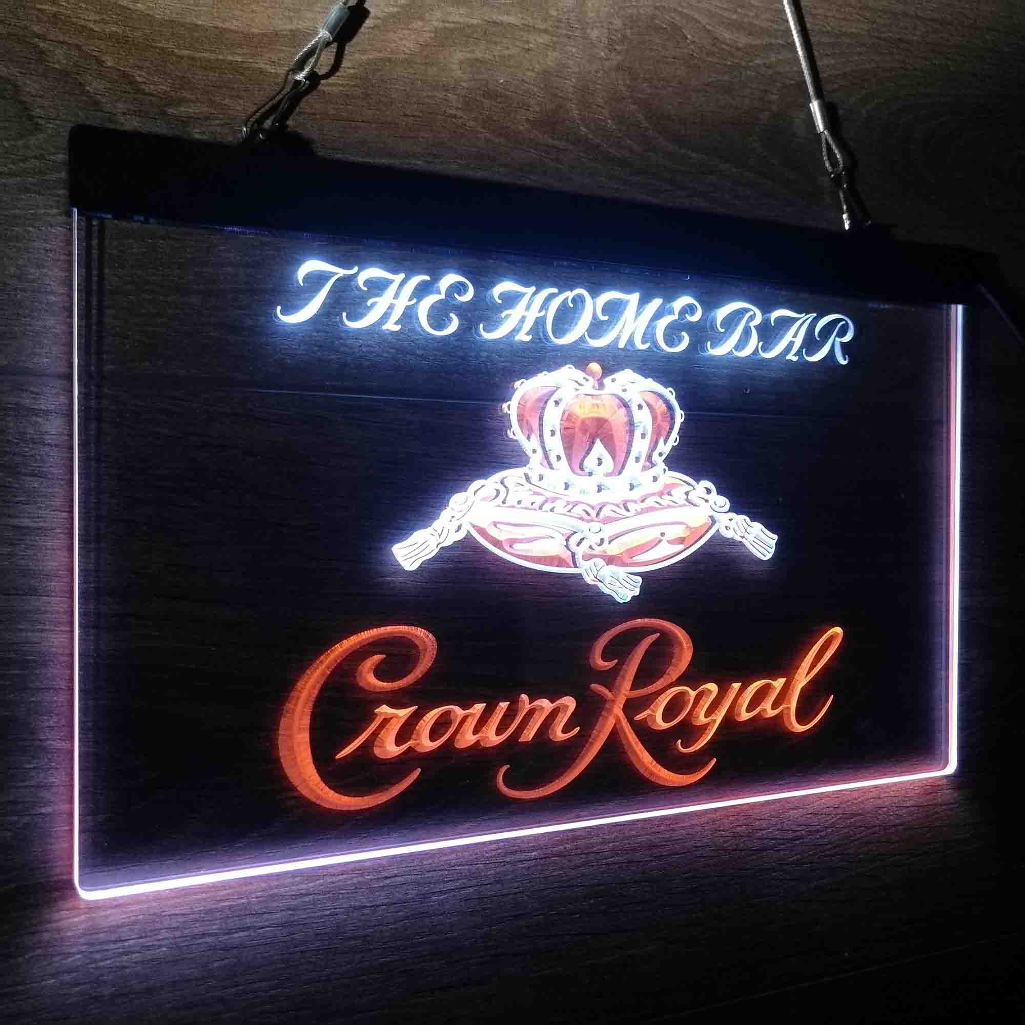 Custom Name Crown Royal Home Bar Neon LED Sign