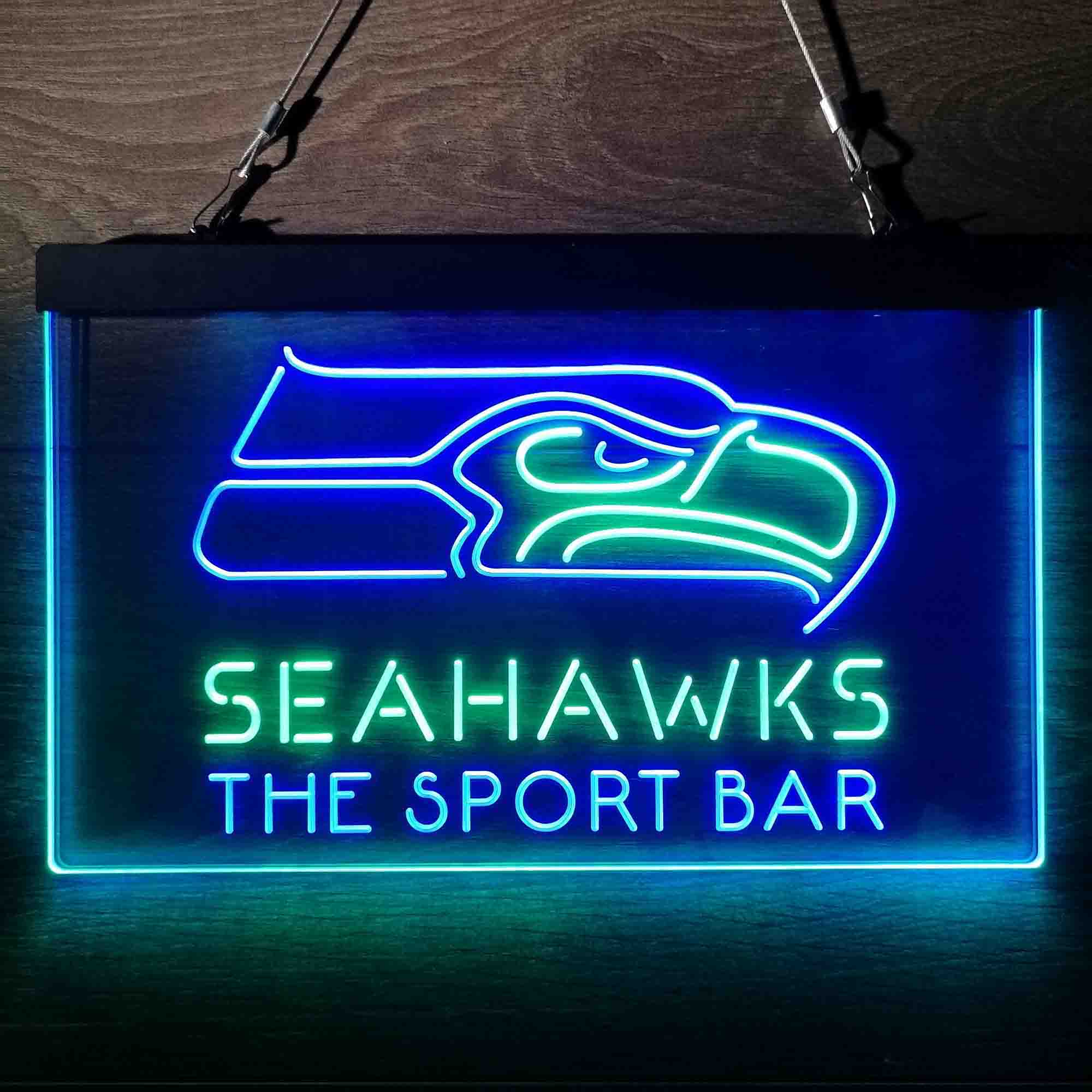 Custom Name Seattles Seahawks Home Bar Neon LED Sign