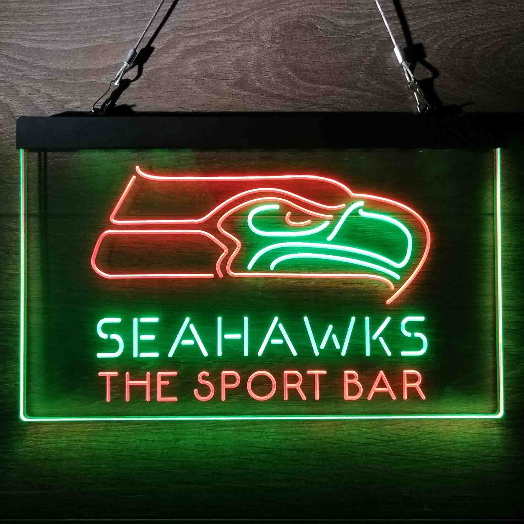Custom Name Seattles Seahawks Home Bar Neon LED Sign