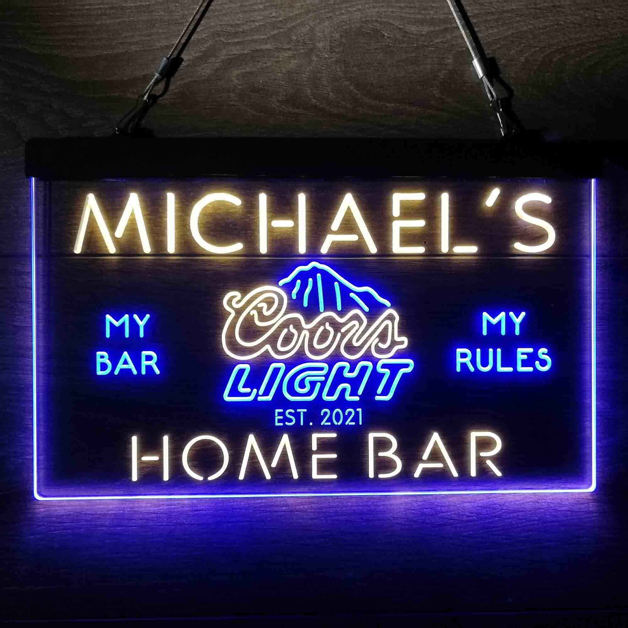 Custom Coors Light Mountain Home Bar Neon LED Sign