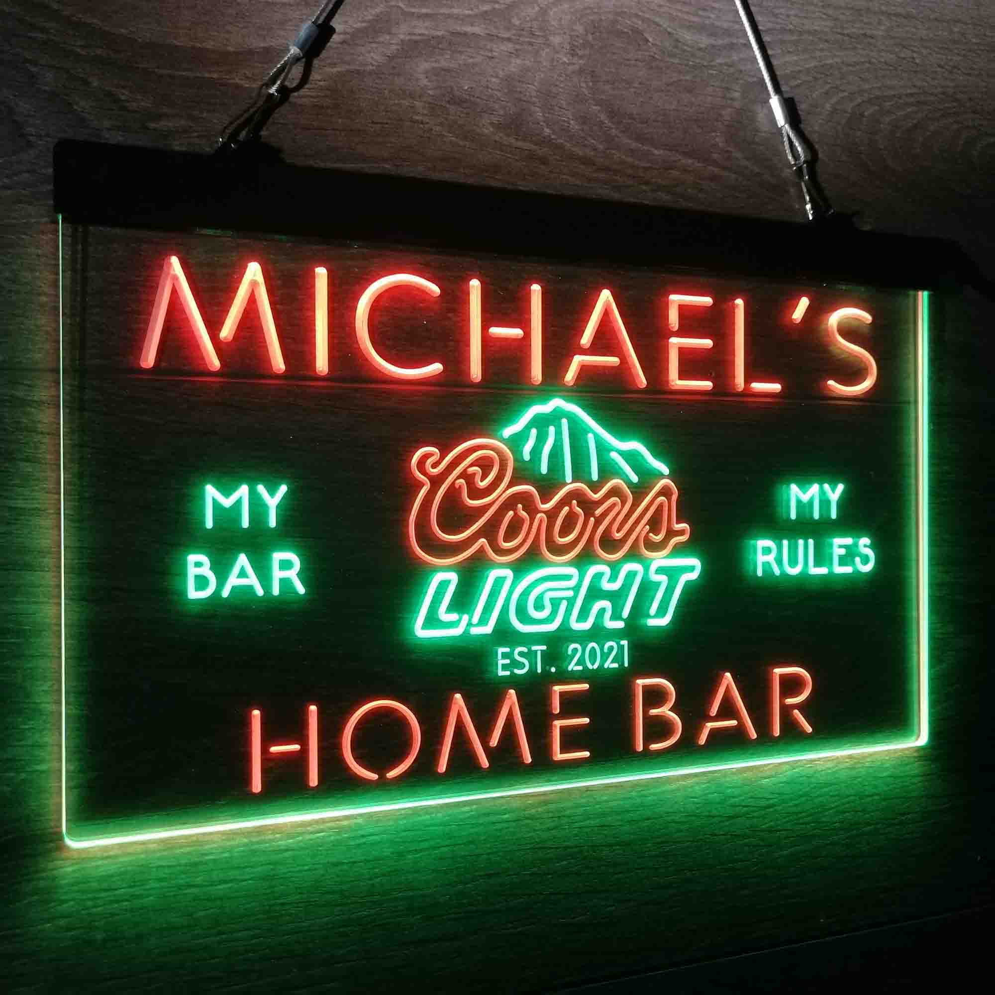 Custom Coors Light Mountain Home Bar Neon LED Sign