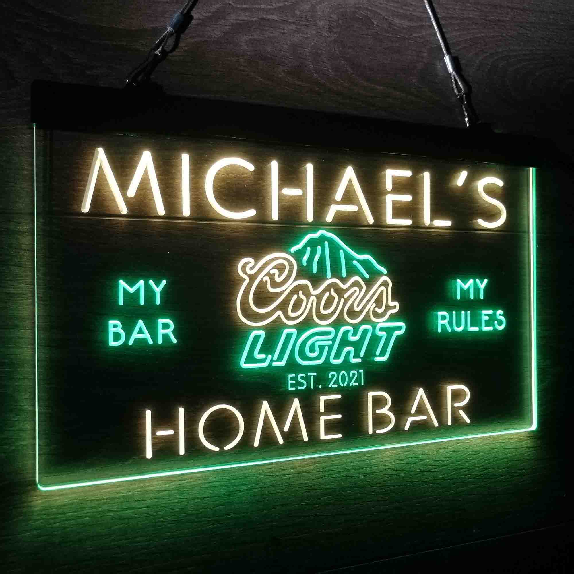 Custom Coors Light Mountain Home Bar Neon LED Sign