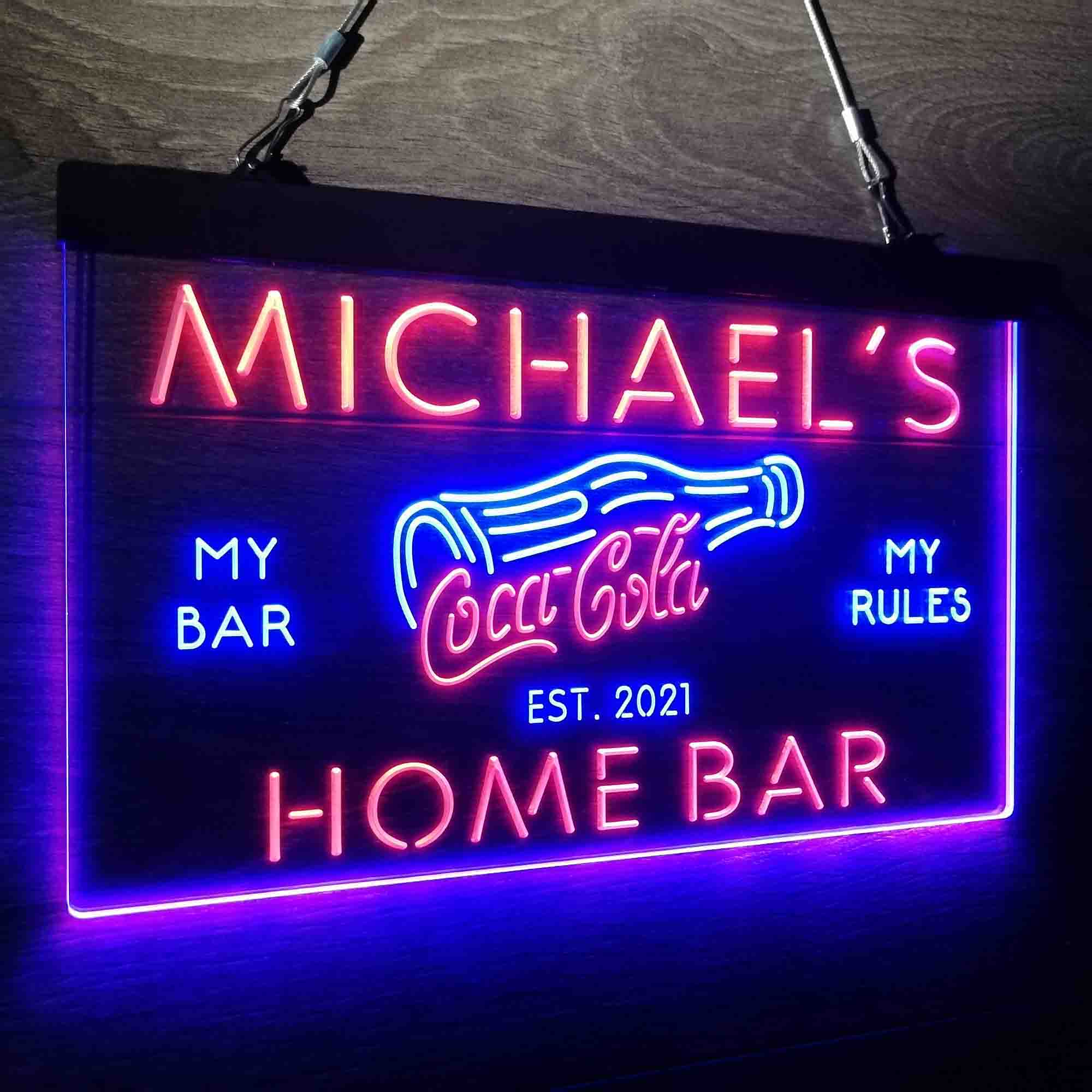 Custom Name Coca Cola Bottle Drink Bar Home Bar Neon LED Sign