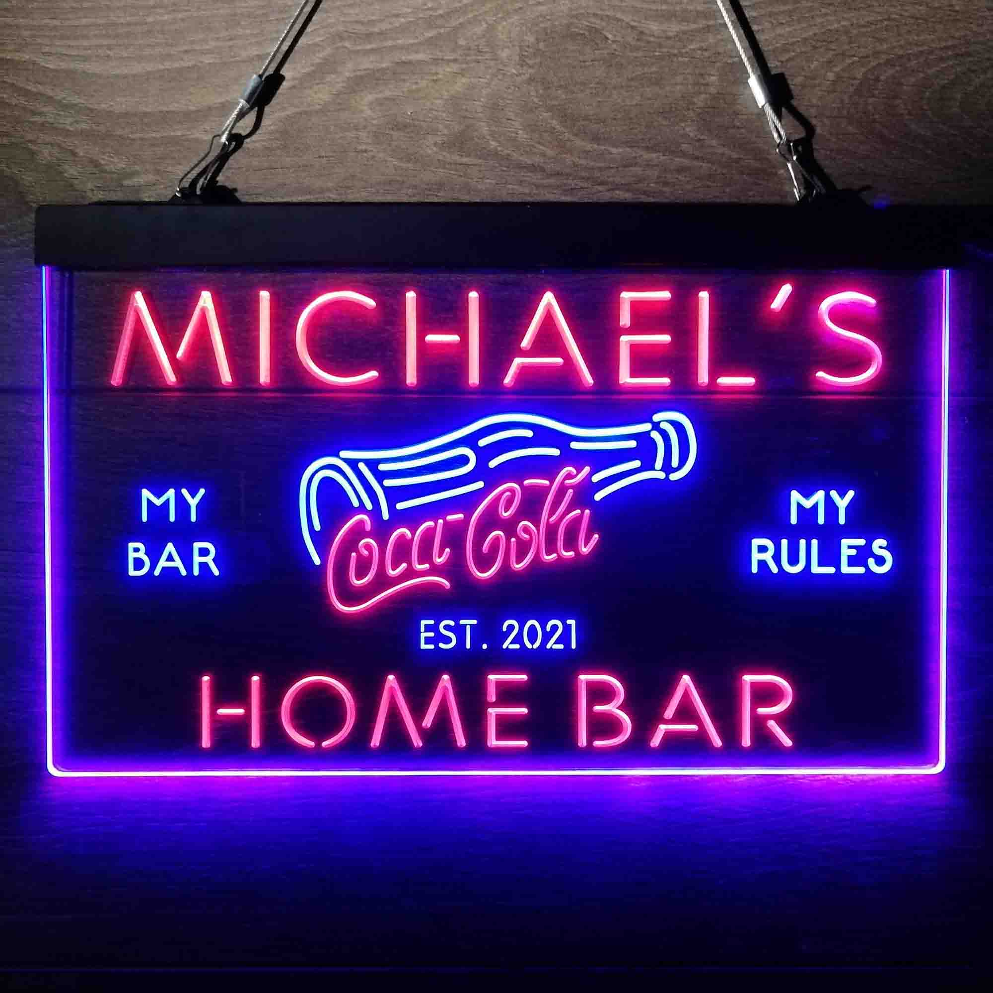 Custom Name Coca Cola Bottle Drink Bar Home Bar Neon LED Sign