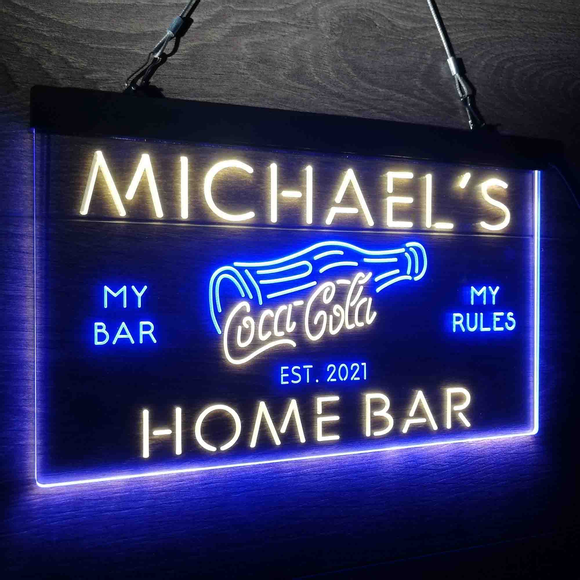 Custom Name Coca Cola Bottle Drink Bar Home Bar Neon LED Sign