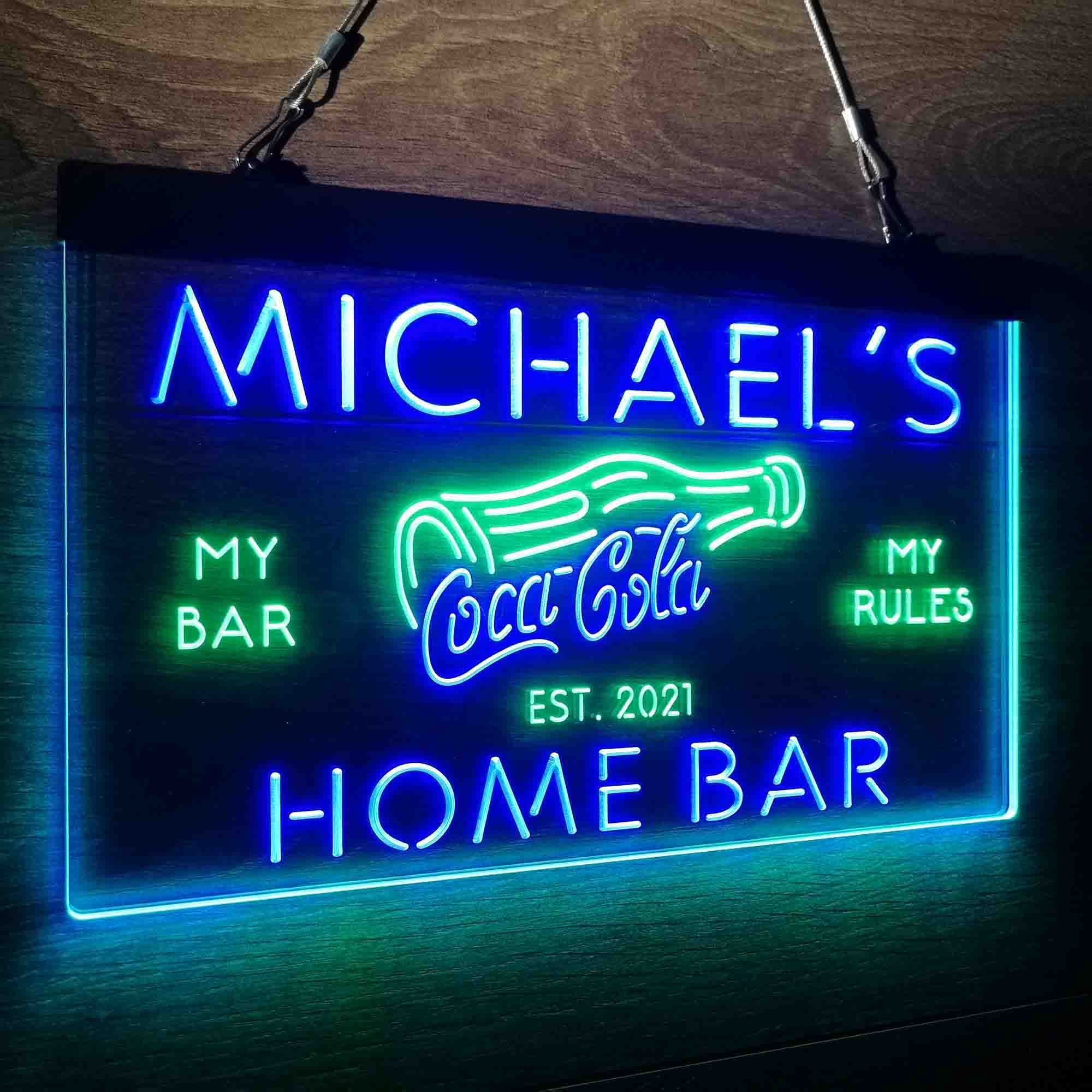 Custom Name Coca Cola Bottle Drink Bar Home Bar Neon LED Sign