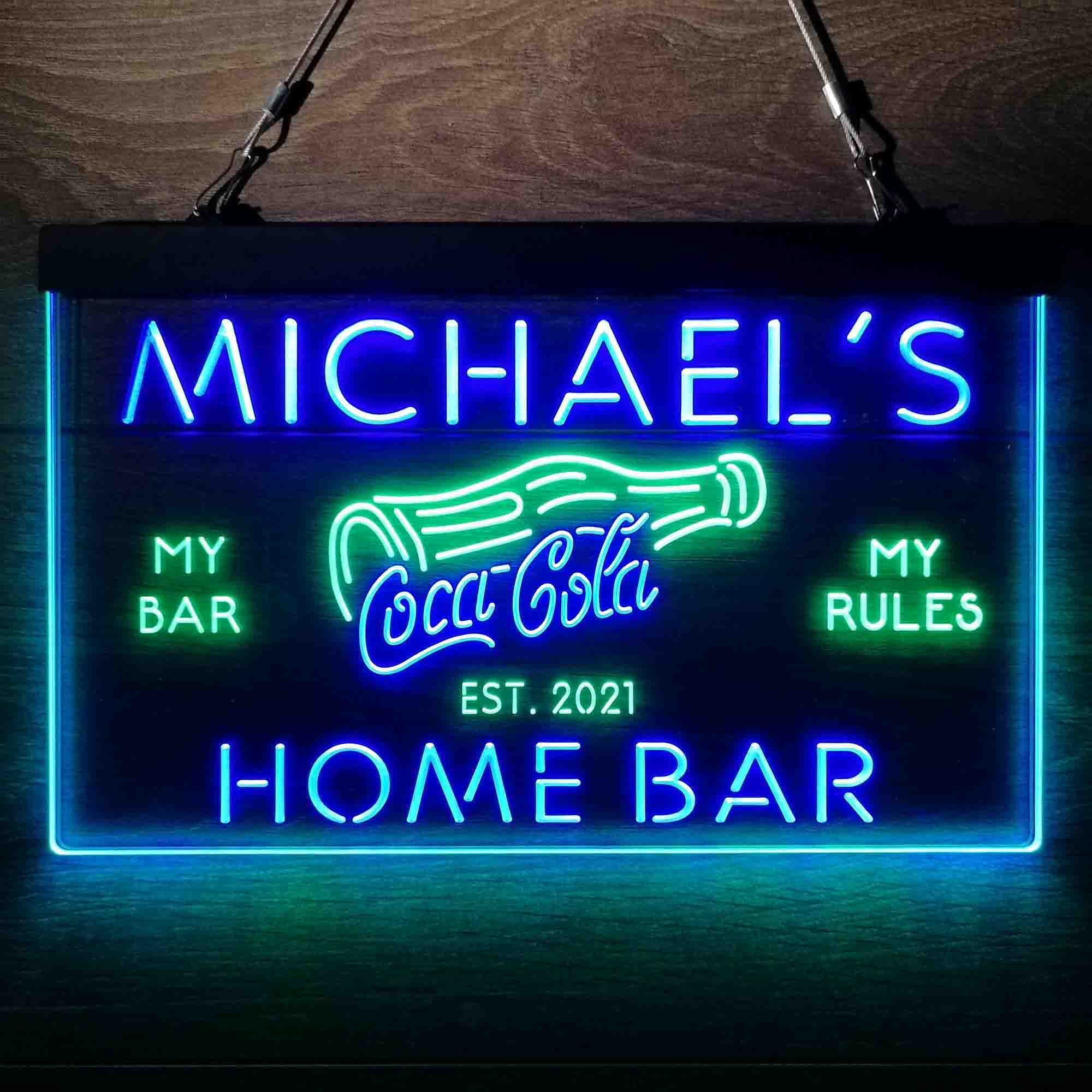 Custom Name Coca Cola Bottle Drink Bar Home Bar Neon LED Sign