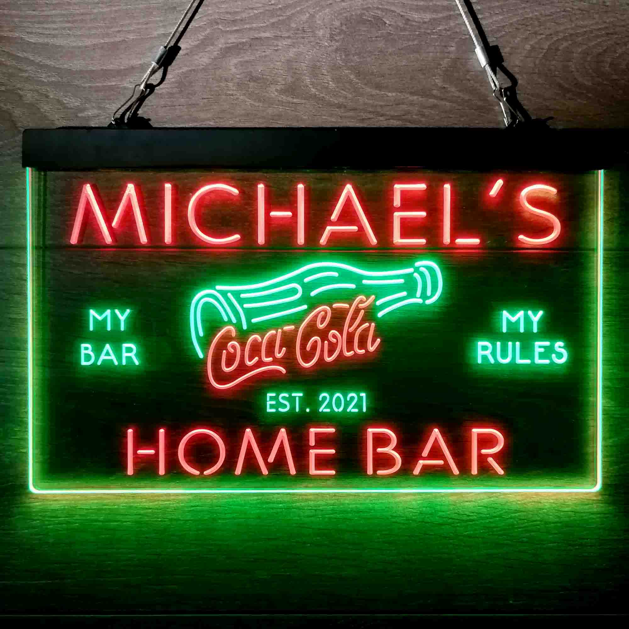 Custom Name Coca Cola Bottle Drink Bar Home Bar Neon LED Sign