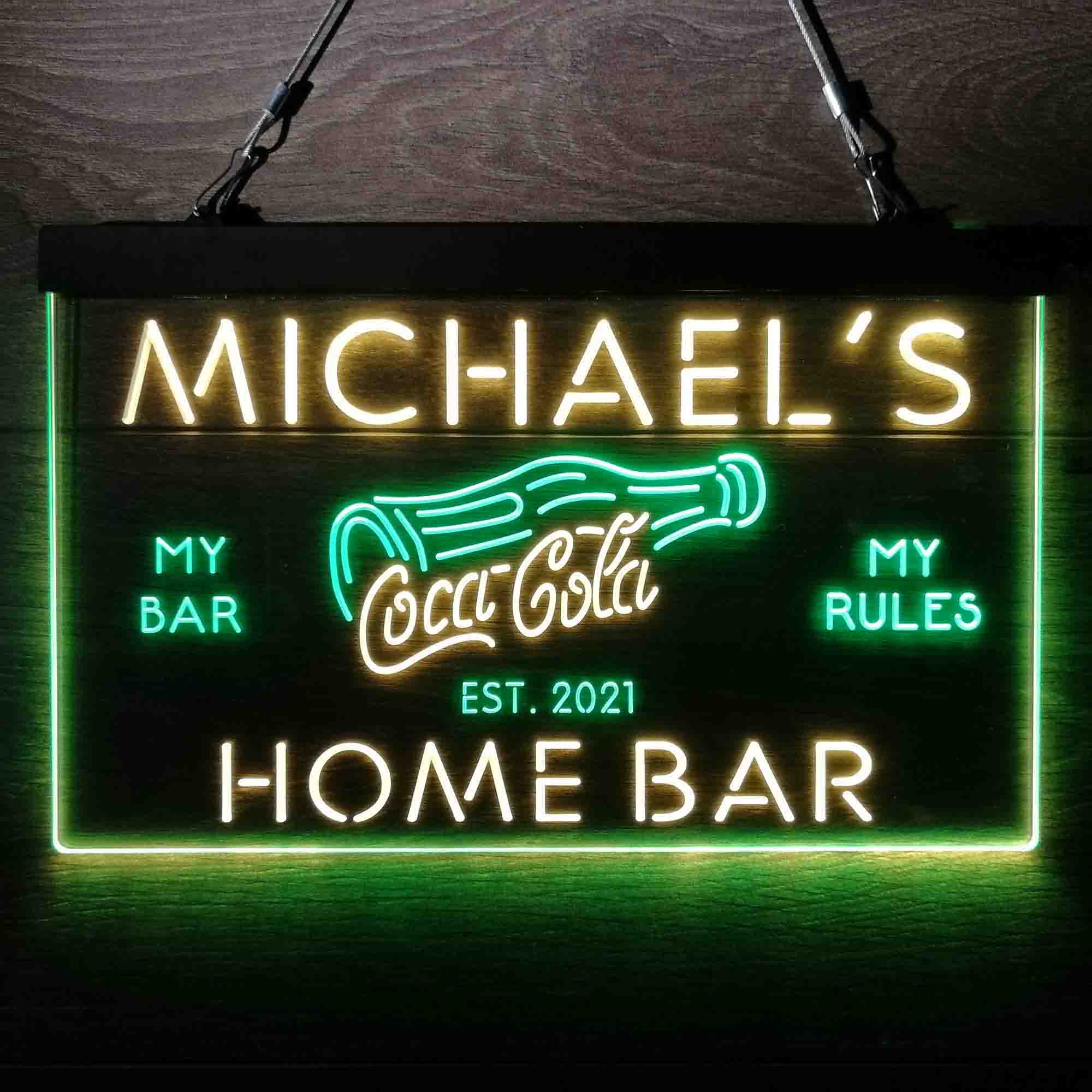 Custom Name Coca Cola Bottle Drink Bar Home Bar Neon LED Sign