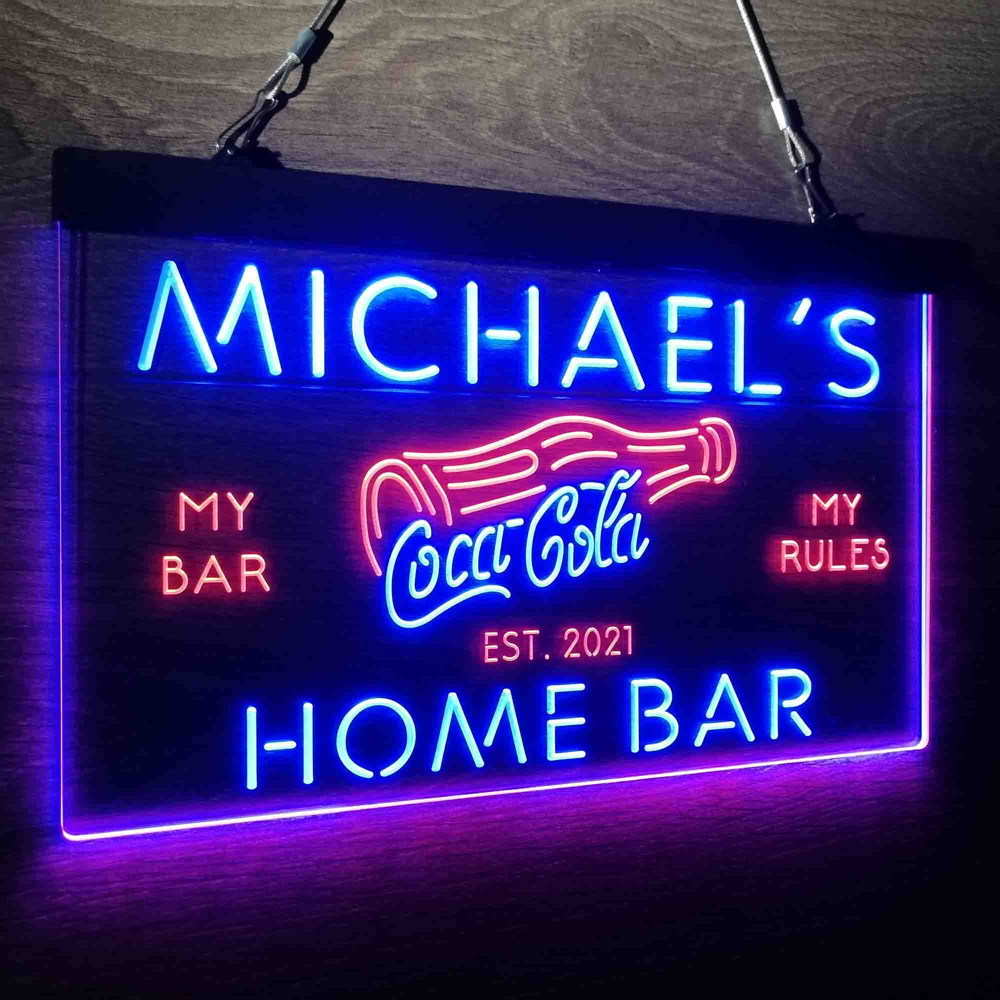 Custom Name Coca Cola Bottle Drink Bar Home Bar Neon LED Sign