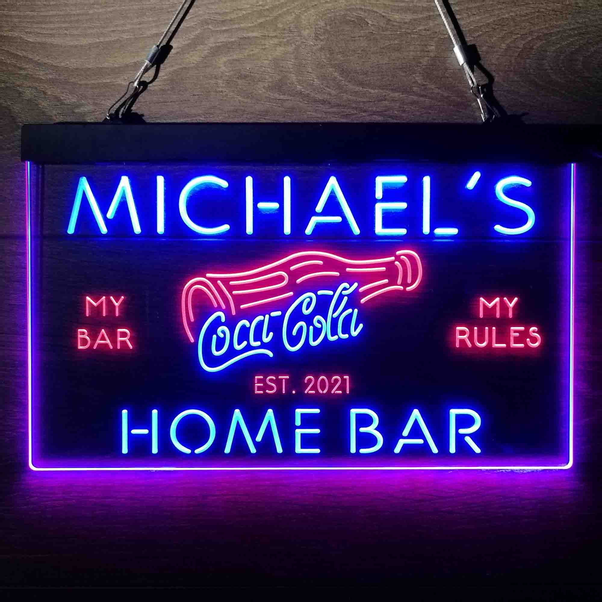 Custom Name Coca Cola Bottle Drink Bar Home Bar Neon LED Sign