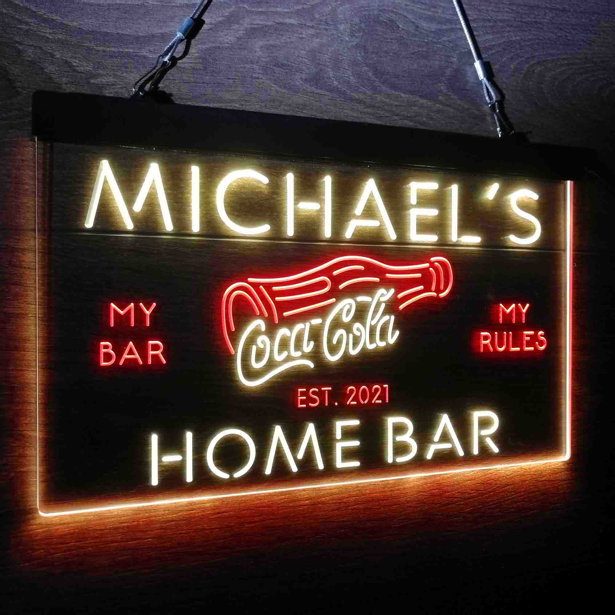 Custom Name Coca Cola Bottle Drink Bar Home Bar Neon LED Sign