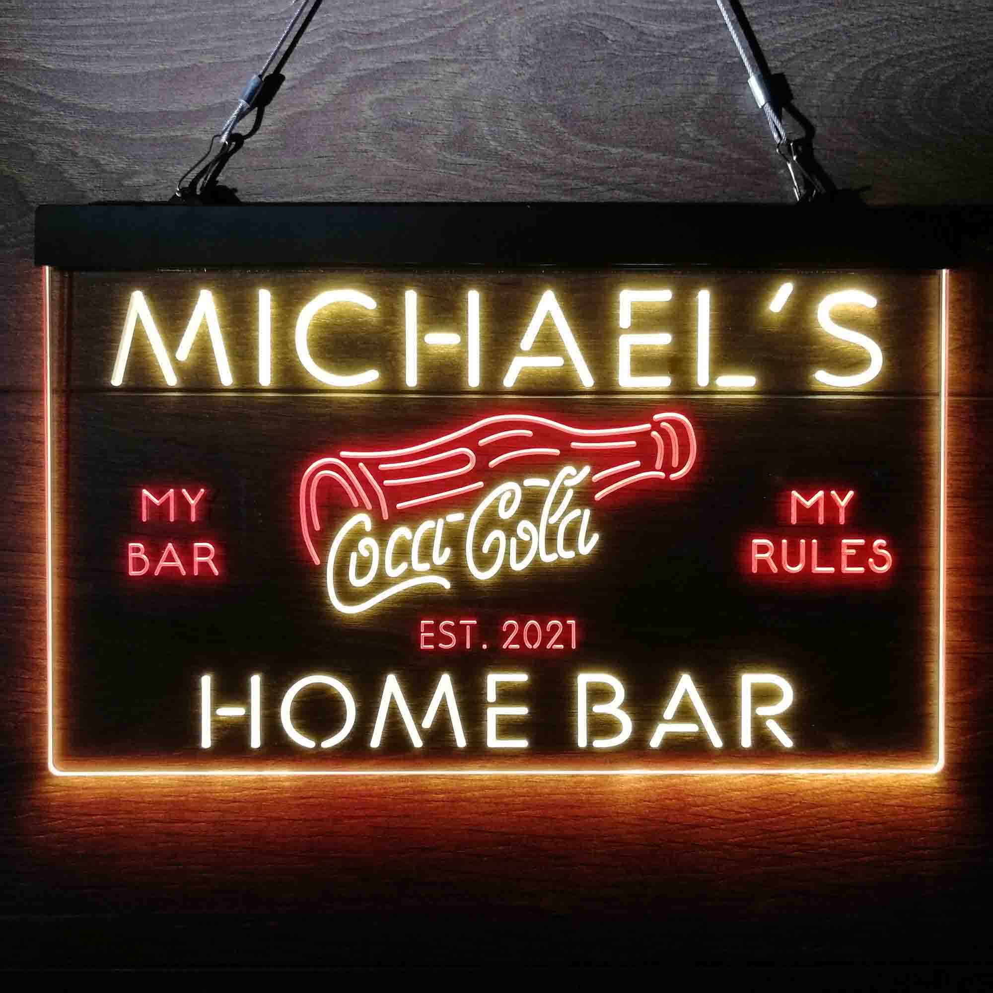 Custom Name Coca Cola Bottle Drink Bar Home Bar Neon LED Sign