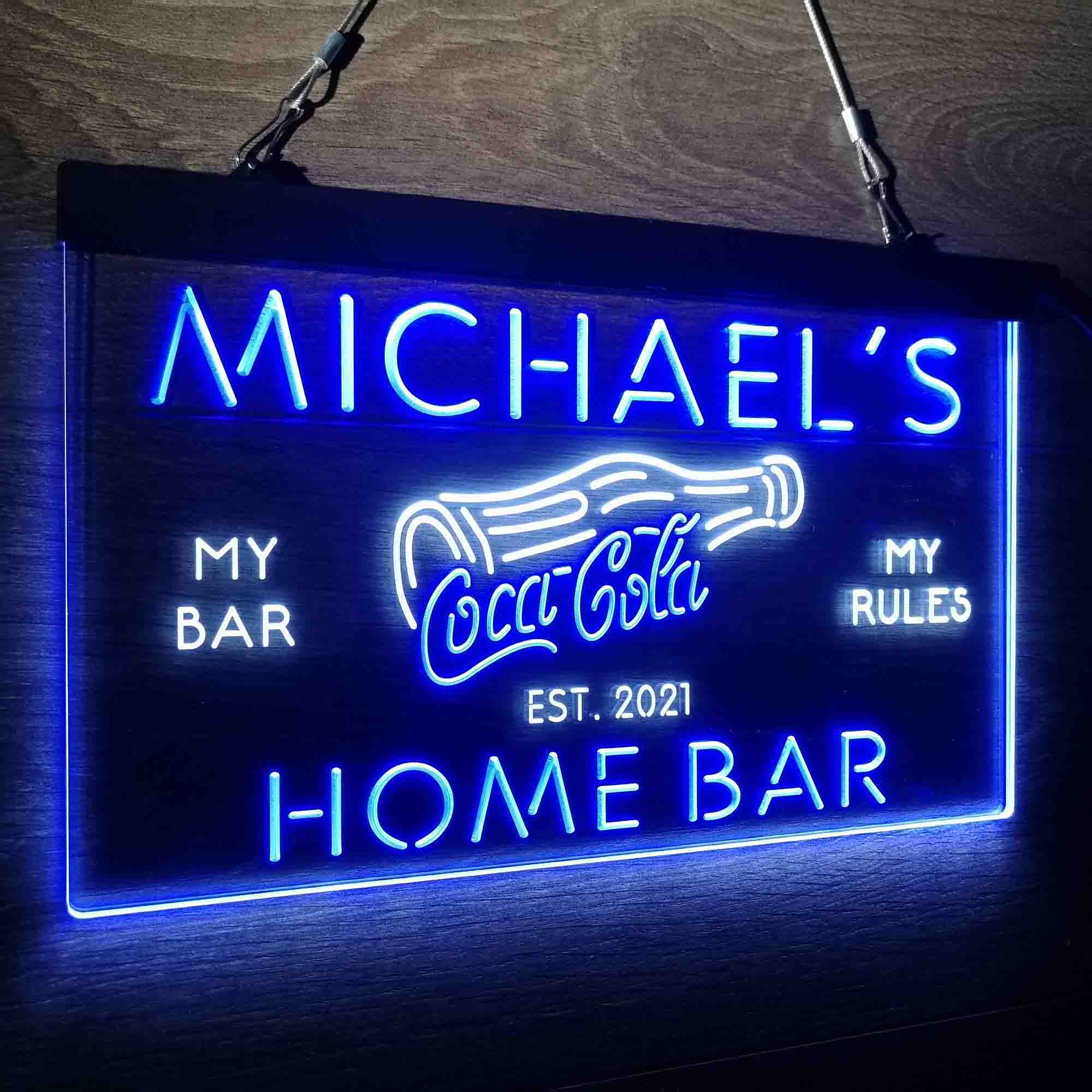 Custom Name Coca Cola Bottle Drink Bar Home Bar Neon LED Sign