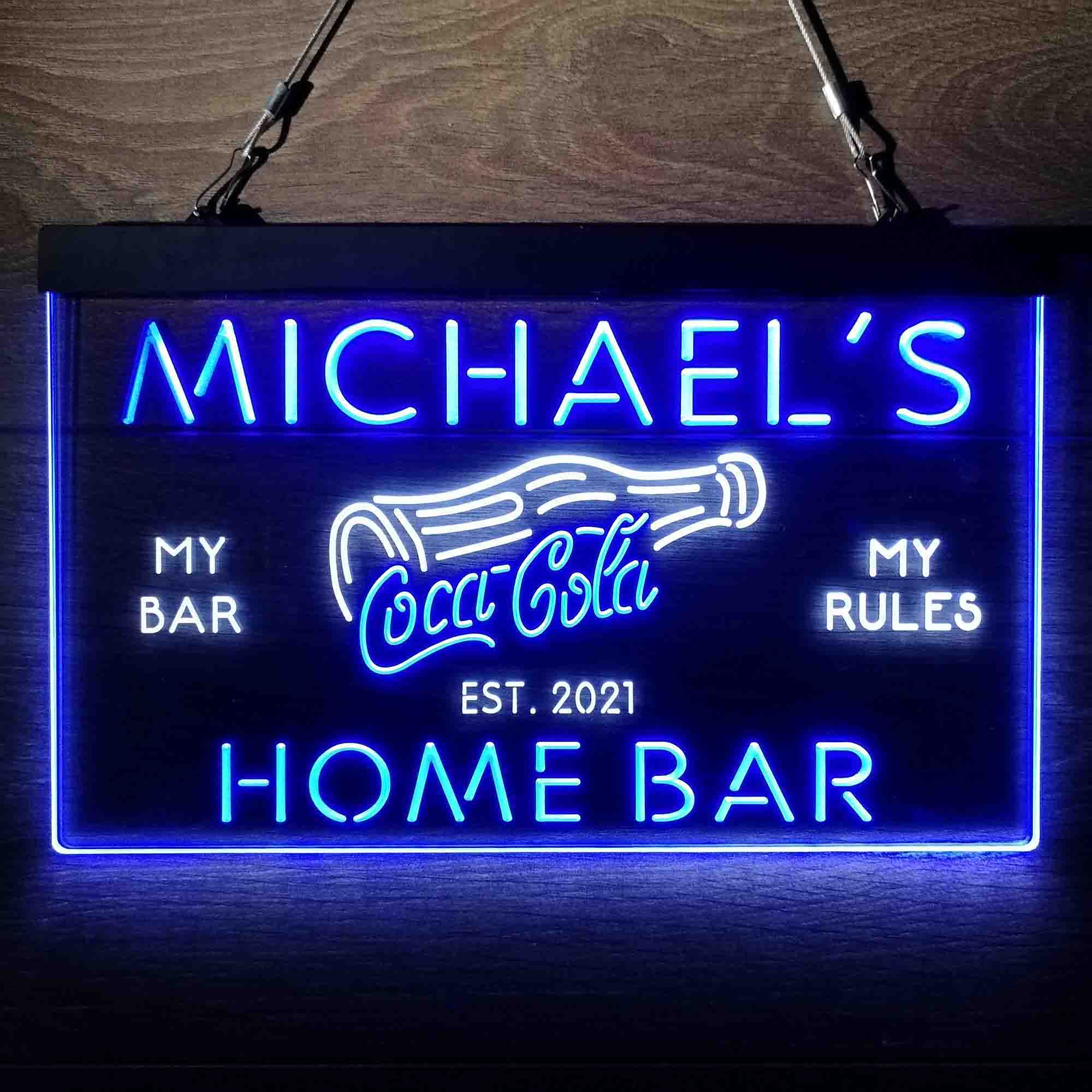 Custom Name Coca Cola Bottle Drink Bar Home Bar Neon LED Sign