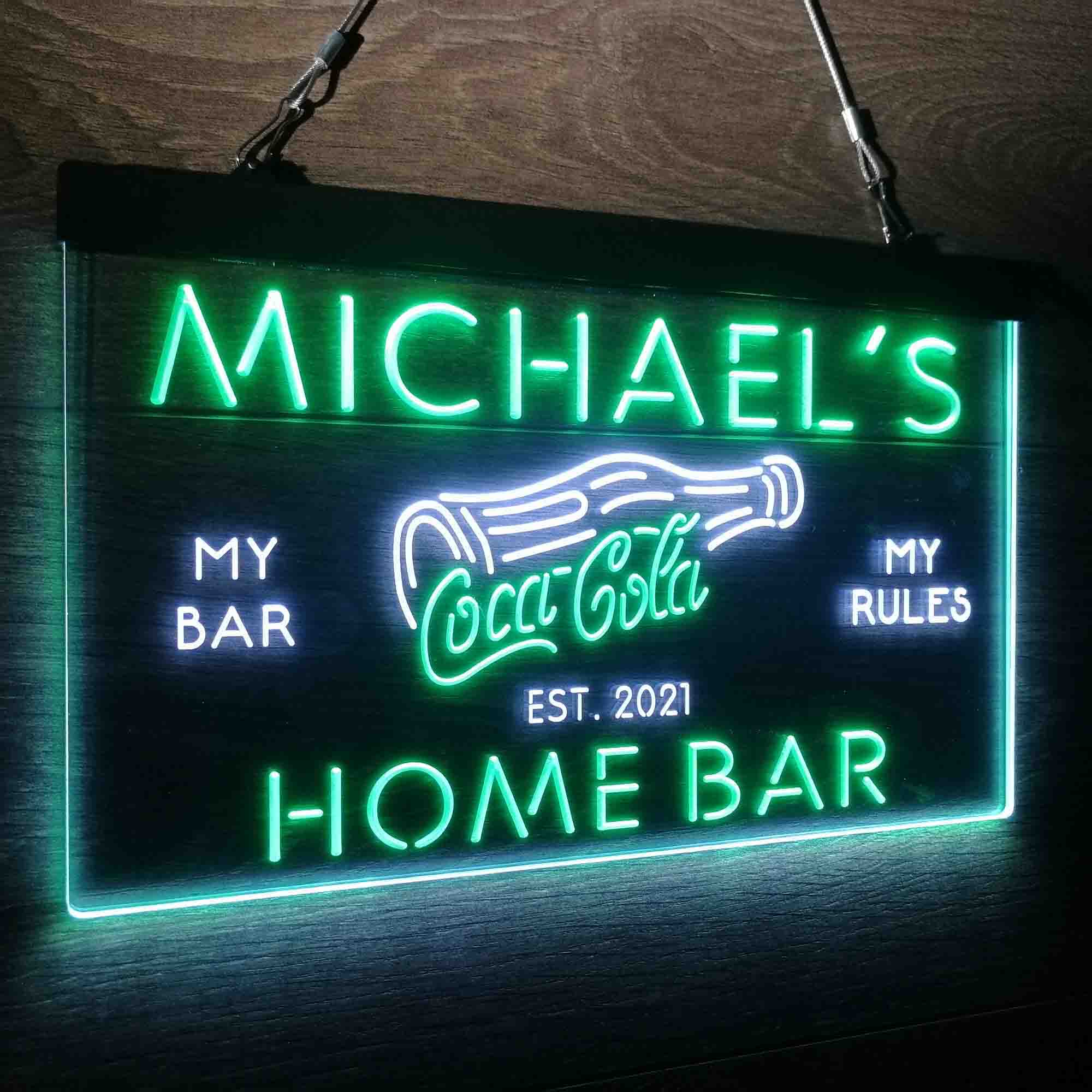 Custom Name Coca Cola Bottle Drink Bar Home Bar Neon LED Sign