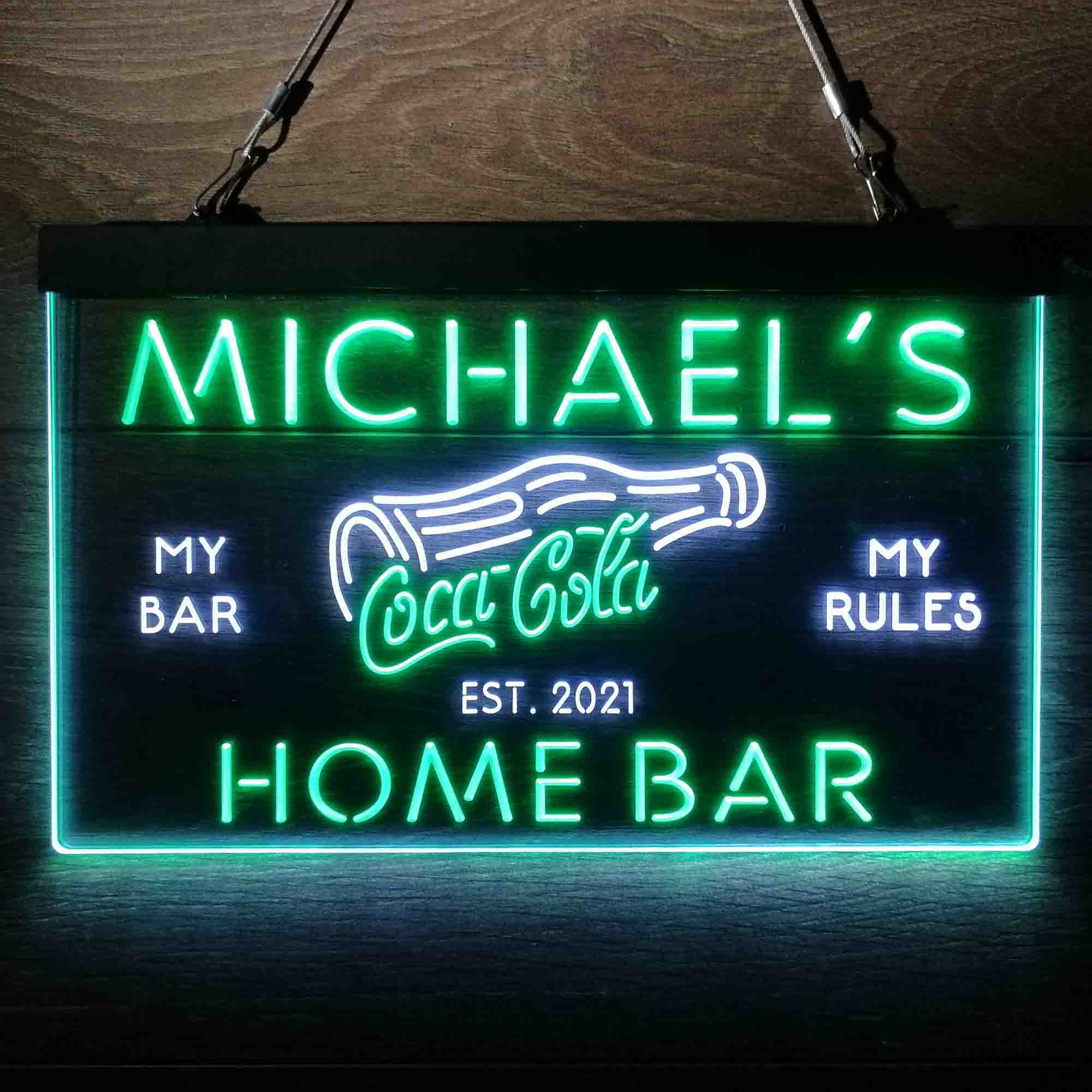 Custom Name Coca Cola Bottle Drink Bar Home Bar Neon LED Sign