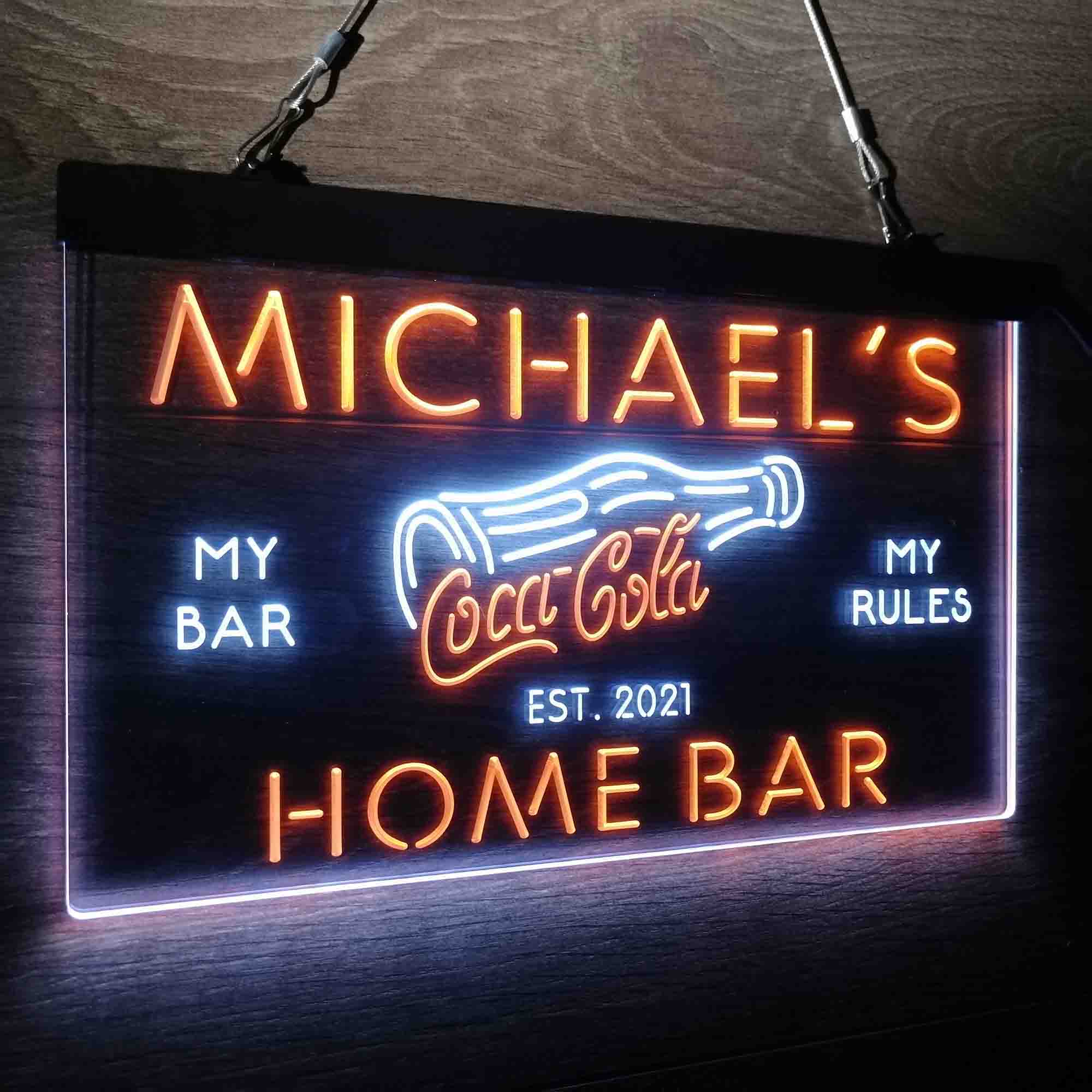 Custom Name Coca Cola Bottle Drink Bar Home Bar Neon LED Sign