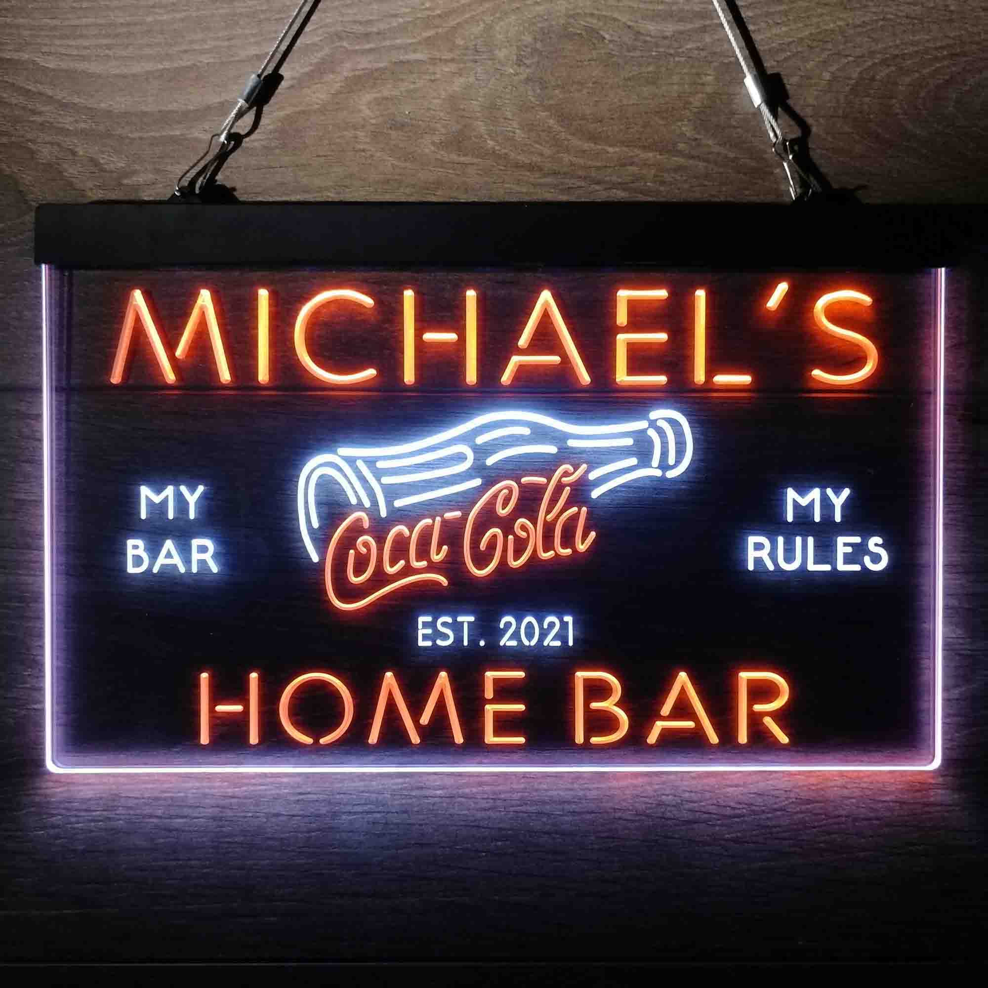 Custom Name Coca Cola Bottle Drink Bar Home Bar Neon LED Sign