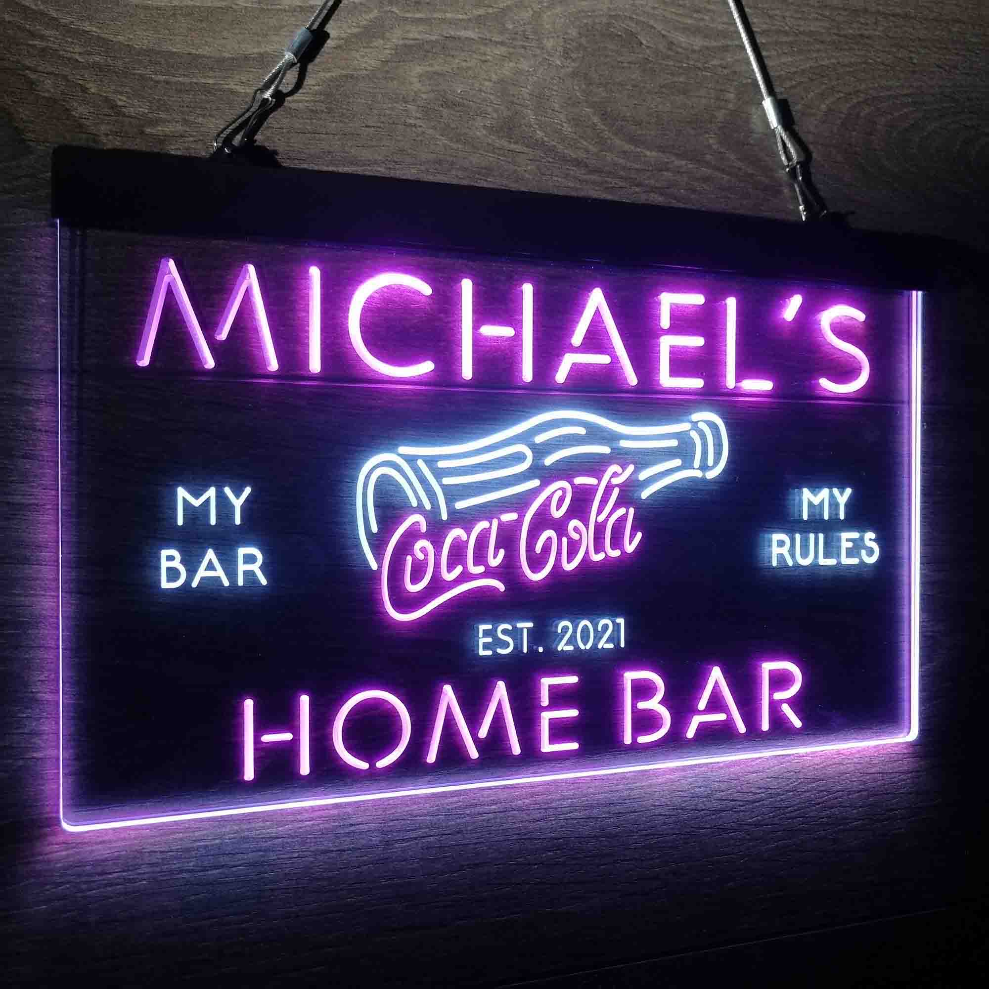 Custom Name Coca Cola Bottle Drink Bar Home Bar Neon LED Sign