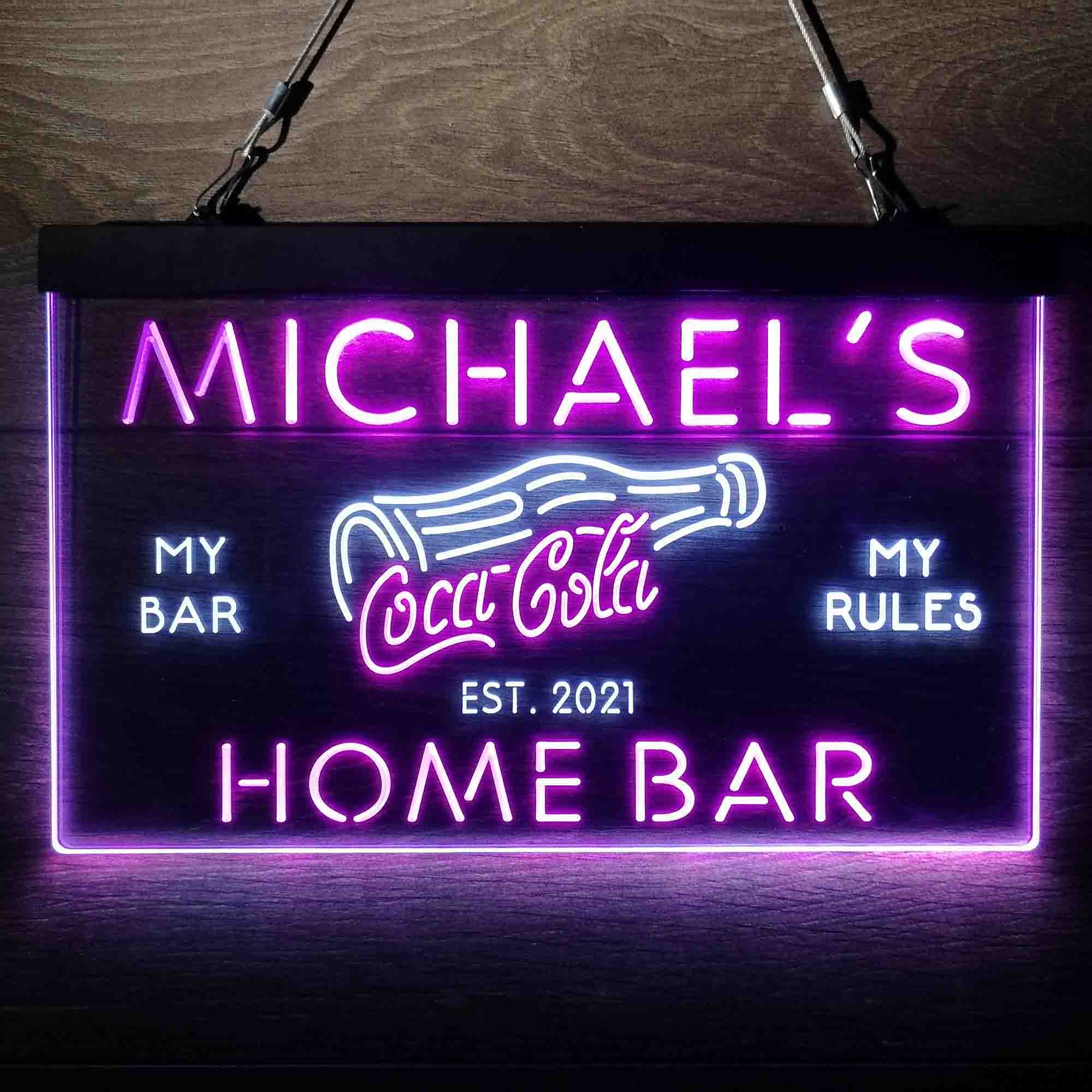 Custom Name Coca Cola Bottle Drink Bar Home Bar Neon LED Sign