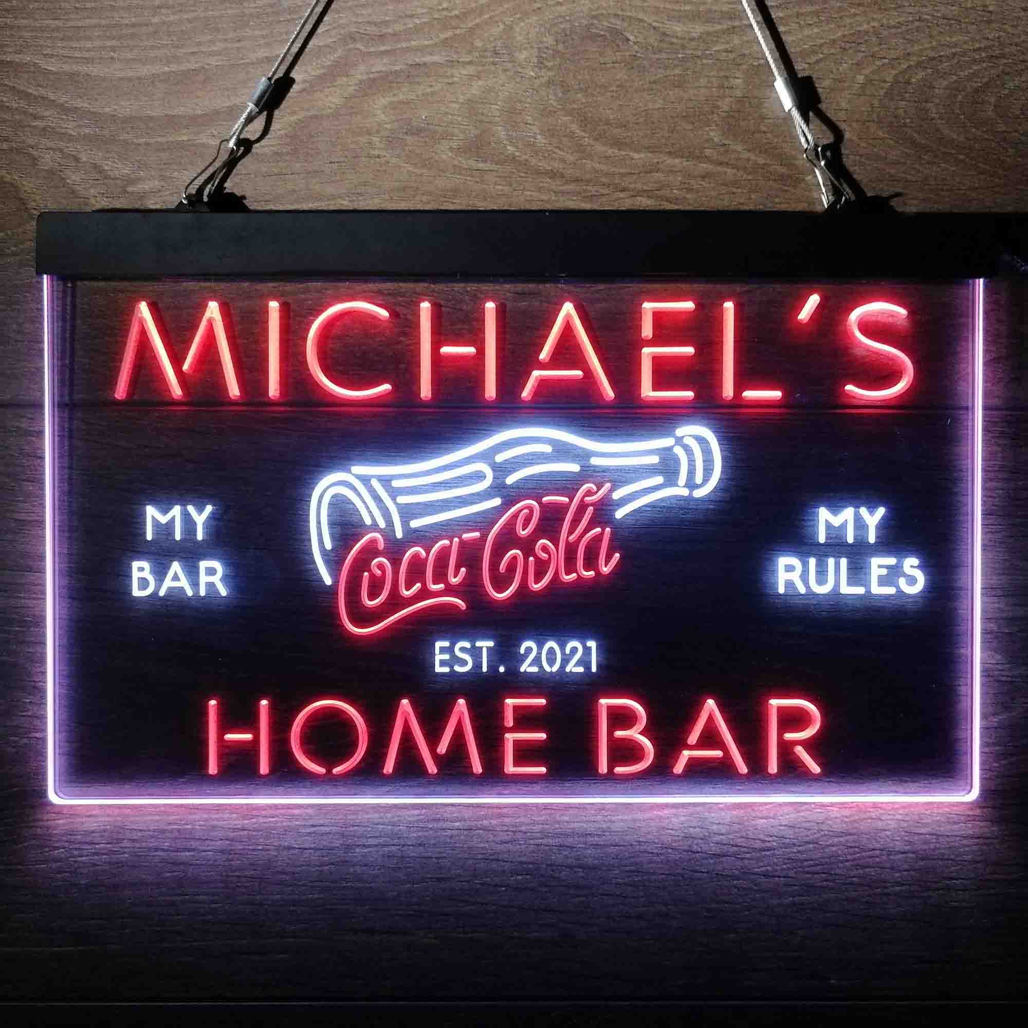 Custom Name Coca Cola Bottle Drink Bar Home Bar Neon LED Sign