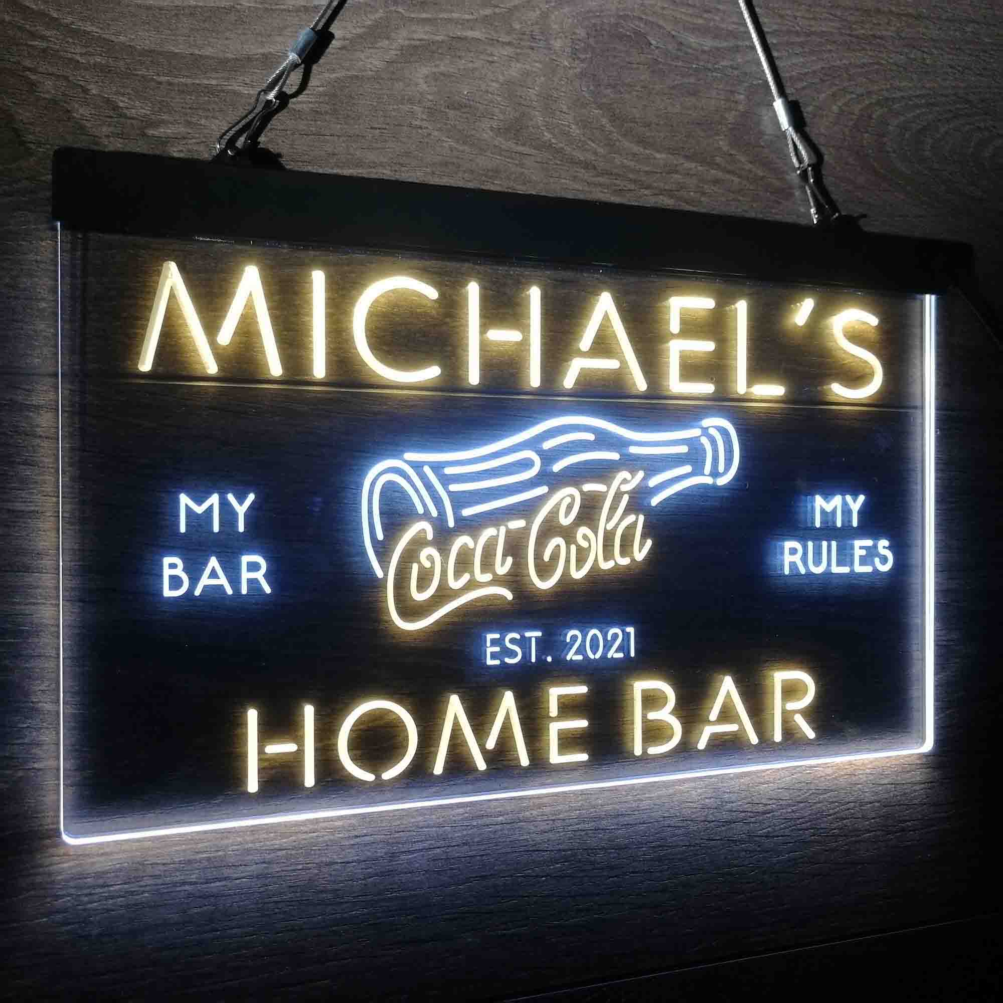 Custom Name Coca Cola Bottle Drink Bar Home Bar Neon LED Sign